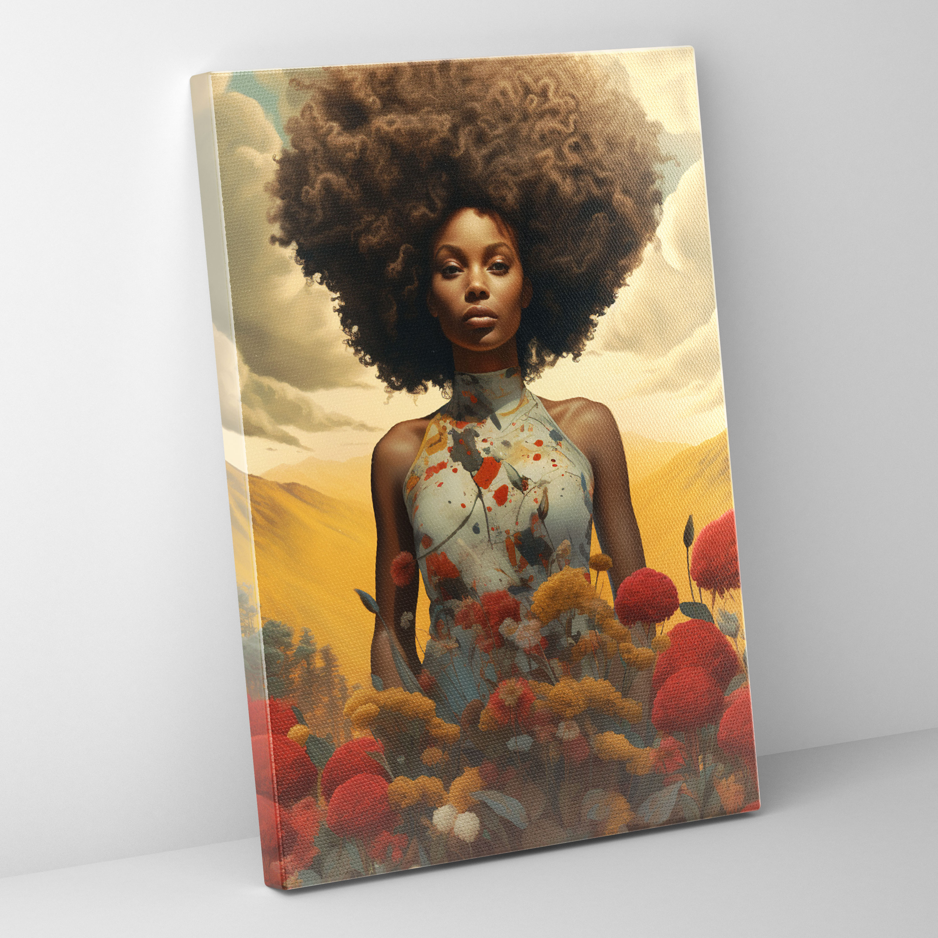 Afro Nature Wall Art - Afro, Wall Decoration, Home Decoration, Canvas Wall Art