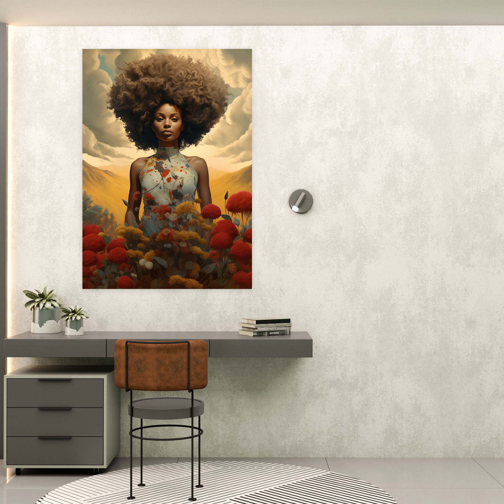 Afro Nature Wall Art - Afro, Wall Decoration, Home Decoration, Canvas Wall Art