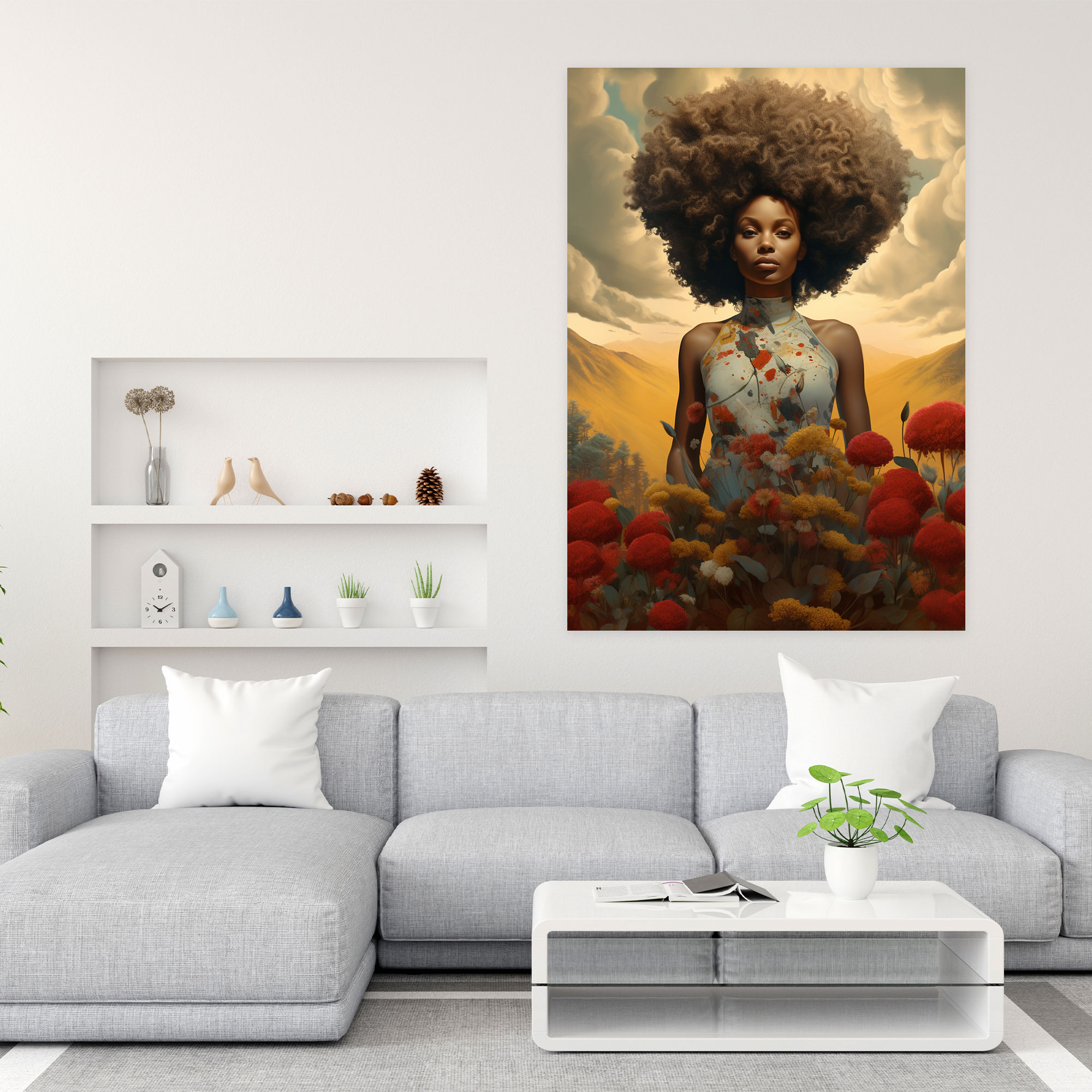 Afro Nature Wall Art - Afro, Wall Decoration, Home Decoration, Canvas Wall Art