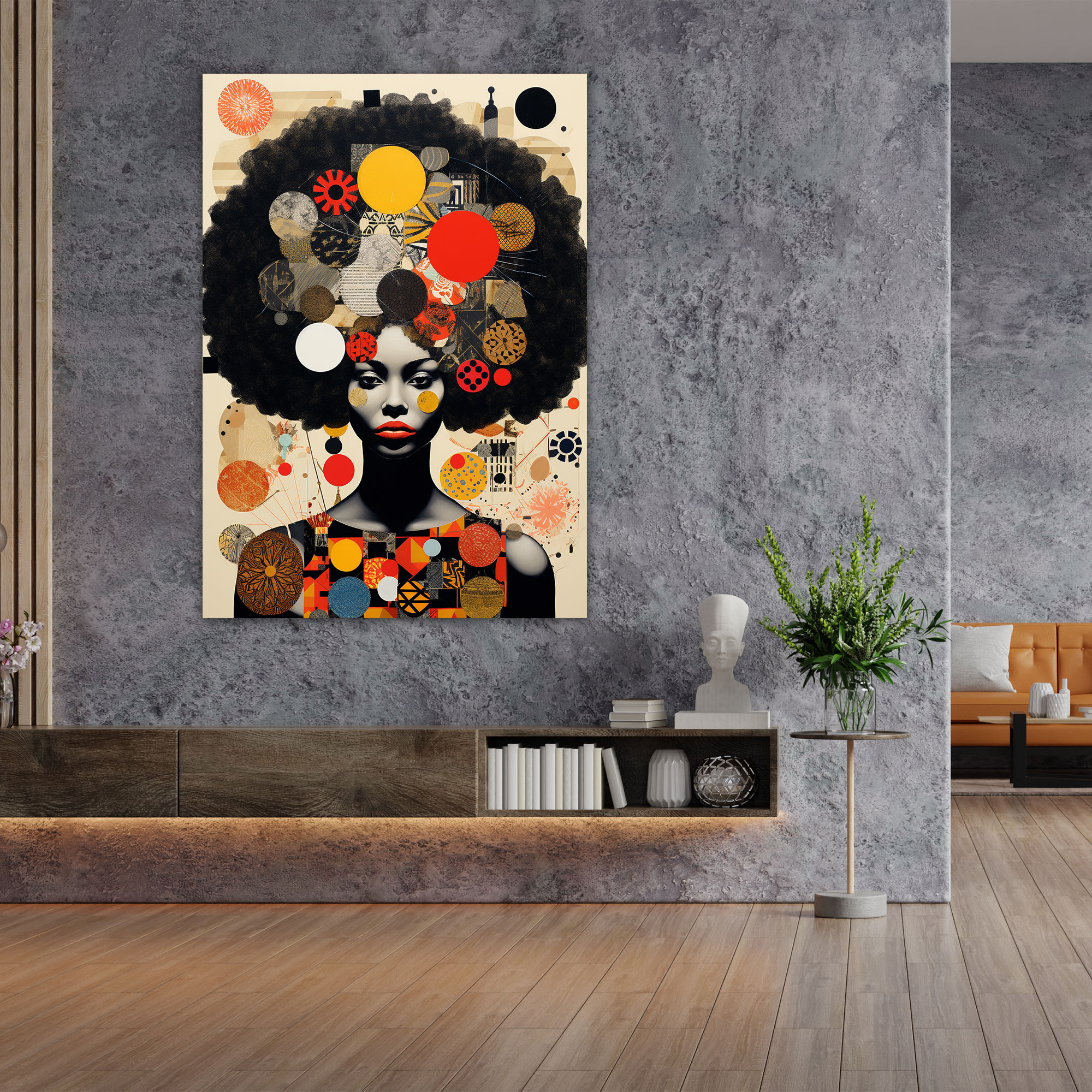 Afro Birliği Koleksiyonu Duvar Dekorasyonu - Afrika Afro-Merkezli Semboller Koleksiyon Sanat Duvar Sanatı