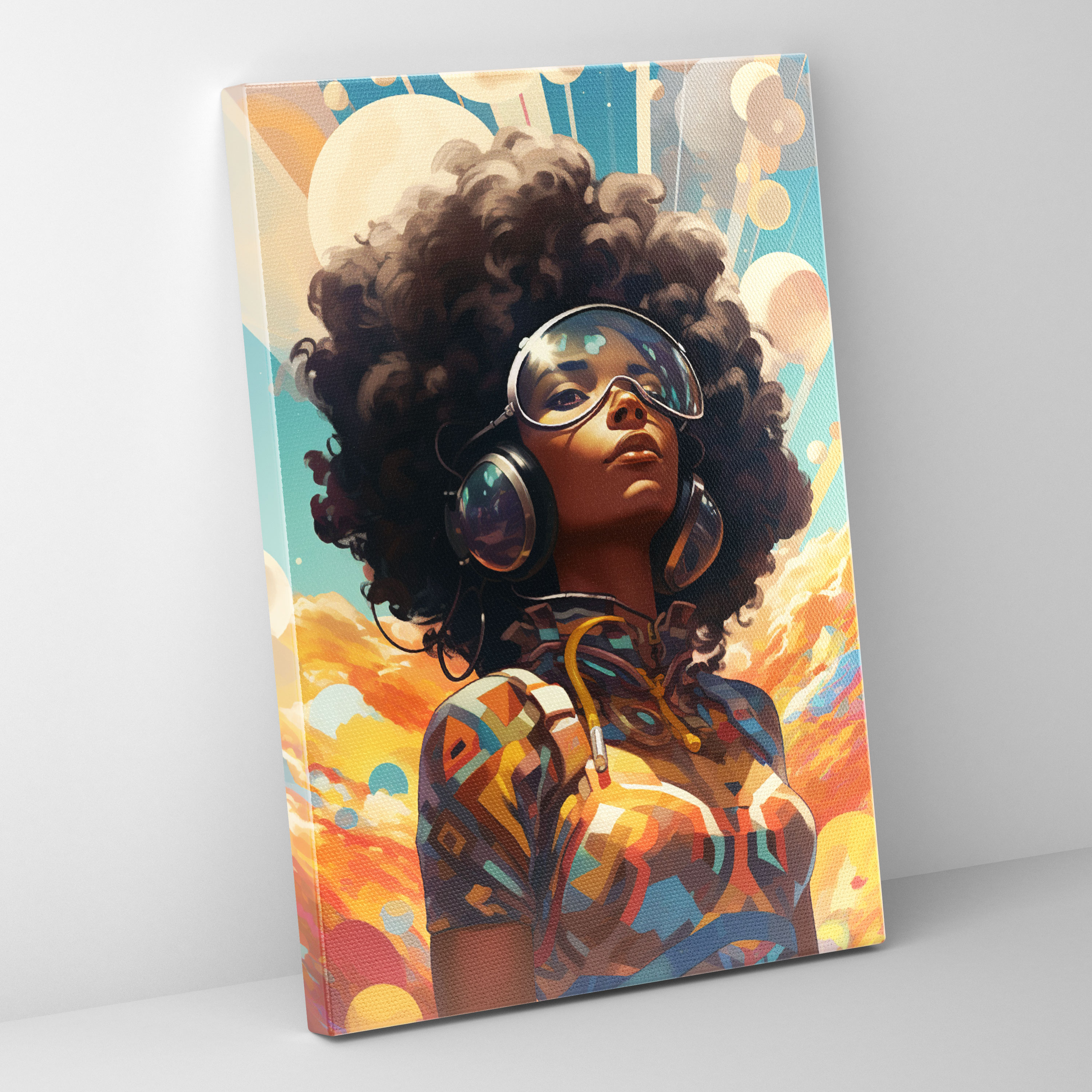 Afro-Fütüristik Kanvas Tablo - Hayal Gücü ile Afro Temalı