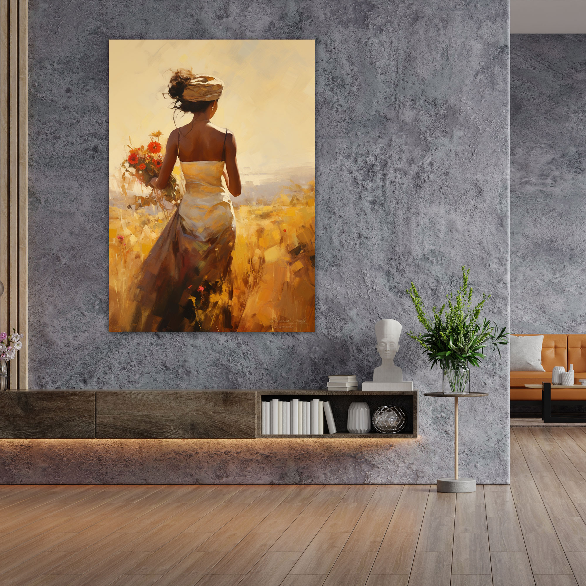 Afro Impressionist Canvas Print - Afro, Dreamy Colors, Impressionist Style, Culture