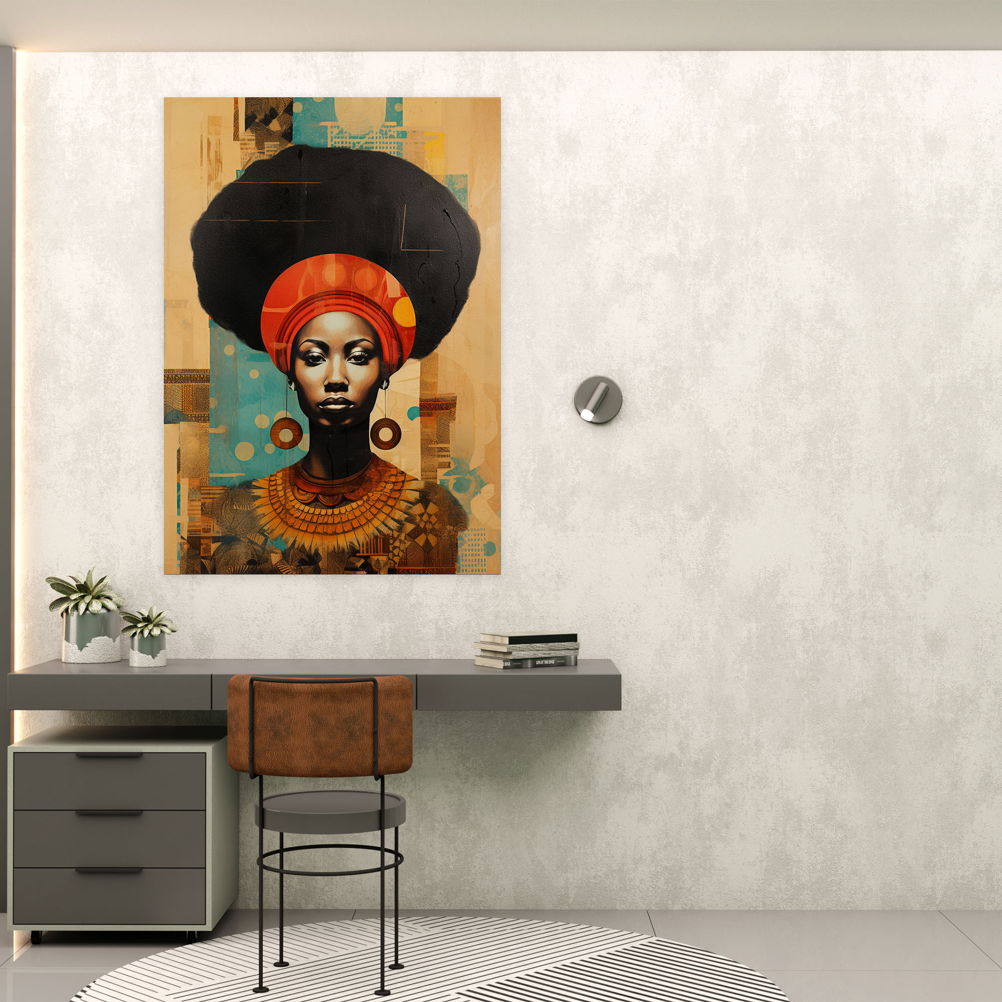 Afrocentric Wall Art - Afro, Afro, Textured Finish, Afrocentric