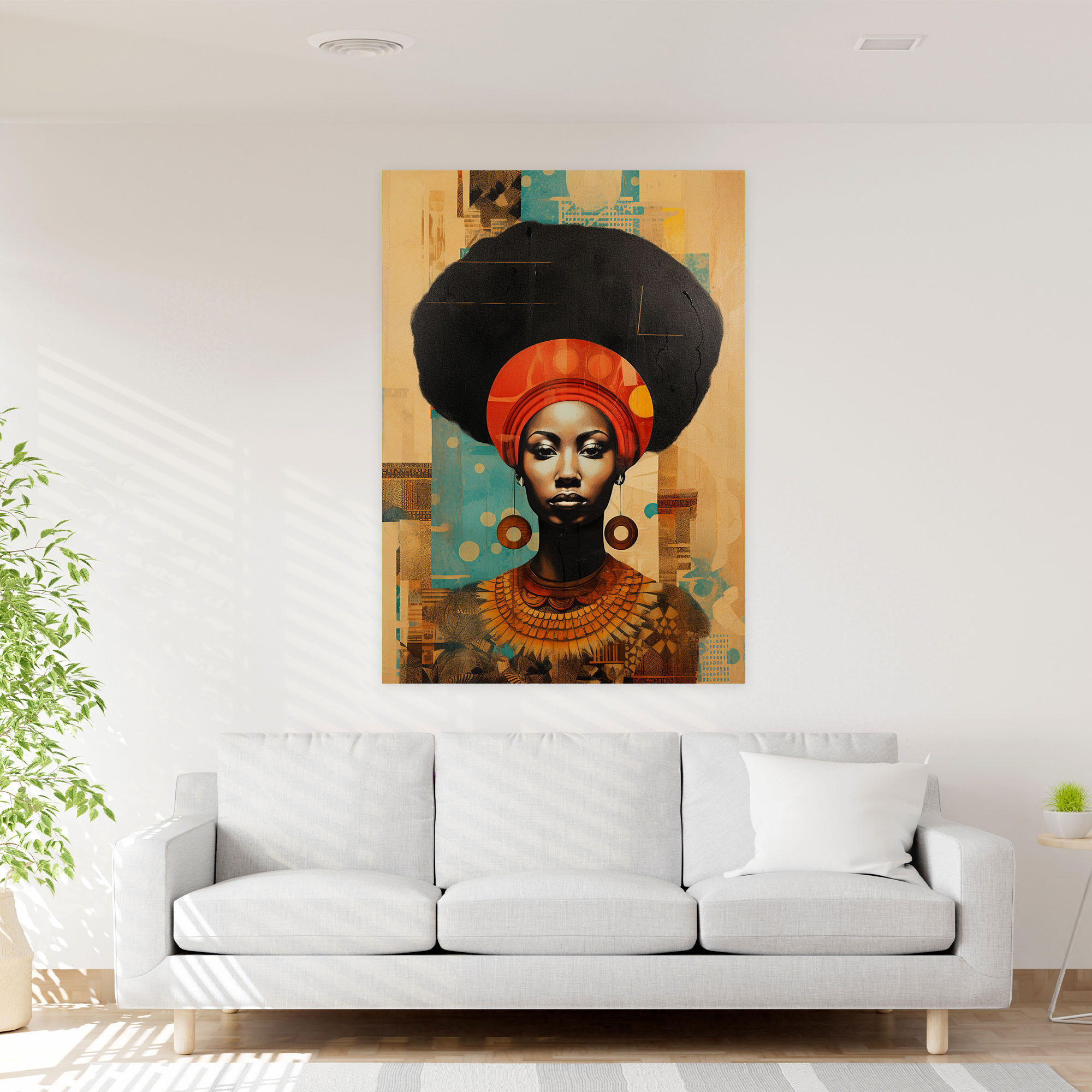Afrocentric Wall Art - Afro, Afro, Textured Finish, Afrocentric