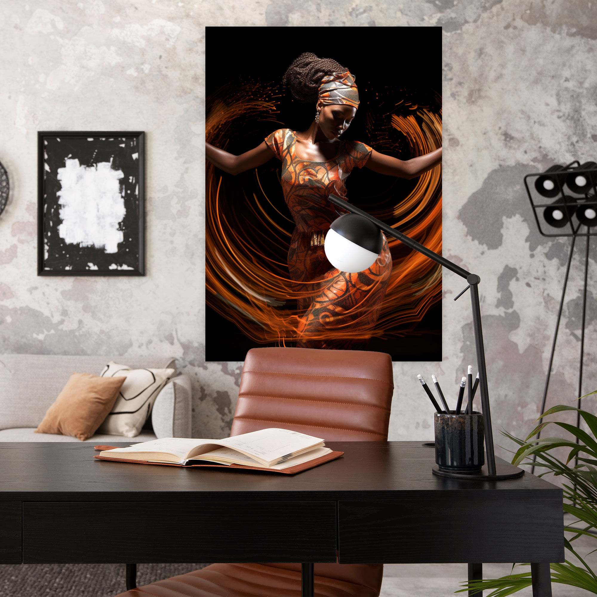 Afro Dans Kanvas Tablo - Duvar Sanatı Dinamik Sanat Eseri Kanvas