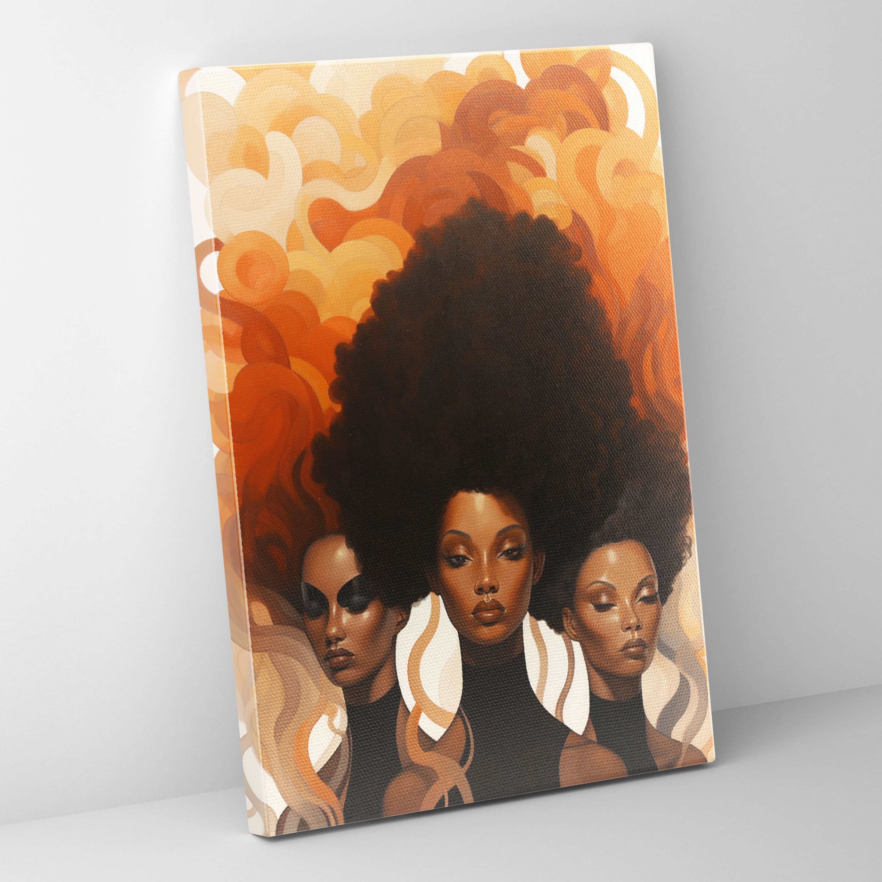 Afro Hairstyles Wall Art - Afro, Abstract, Canvas Wall Art, Wall Decoration