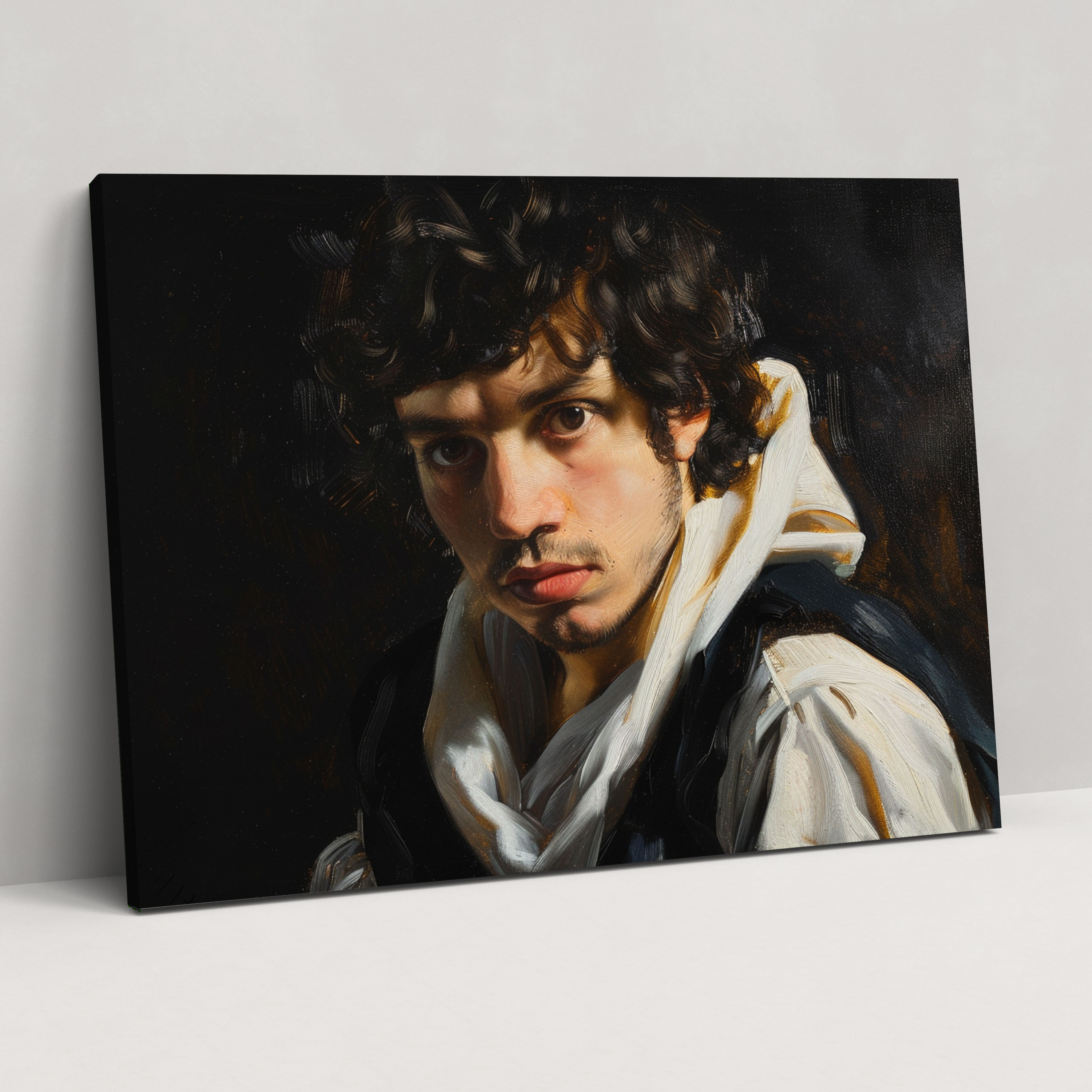 Canlı Bakışlı Kanvas Tablo - Caravaggio Tarzı Duvar Dekorasyonu - Ev Dekorasyonu