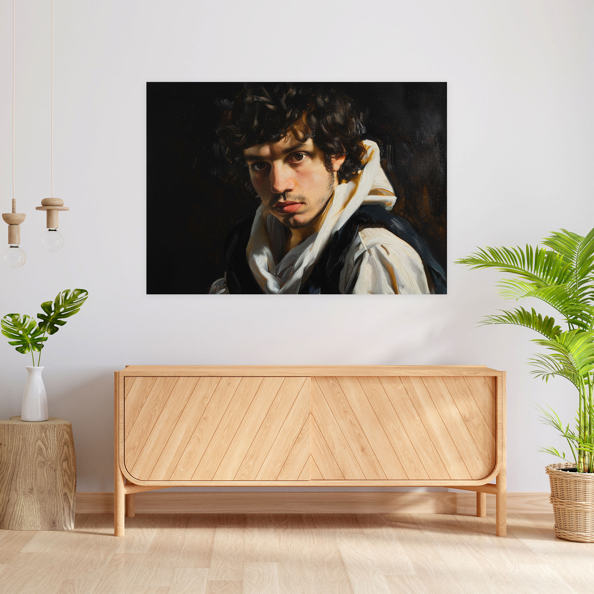 Canlı Bakışlı Kanvas Tablo - Caravaggio Tarzı Duvar Dekorasyonu - Ev Dekorasyonu