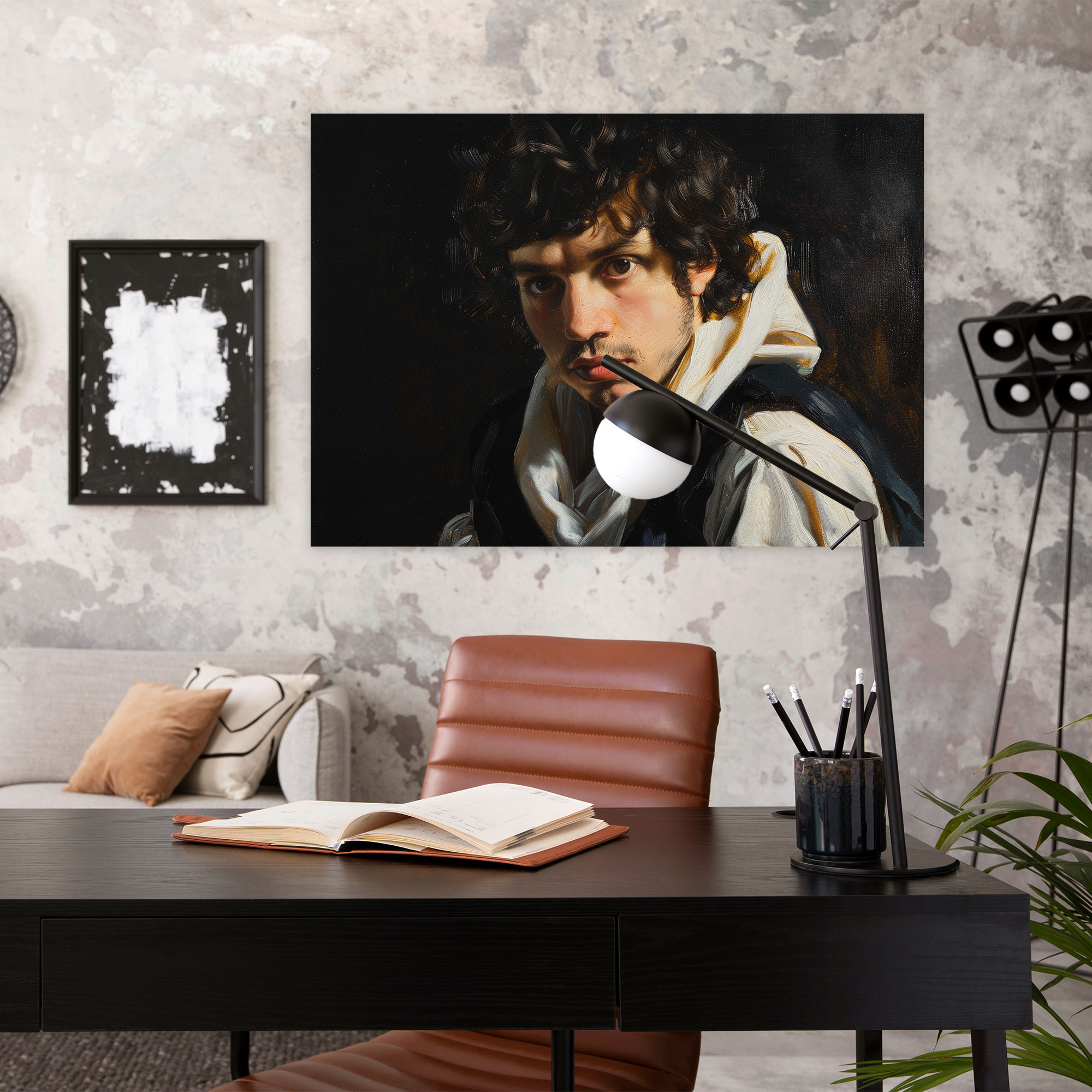 Canlı Bakışlı Kanvas Tablo - Caravaggio Tarzı Duvar Dekorasyonu - Ev Dekorasyonu