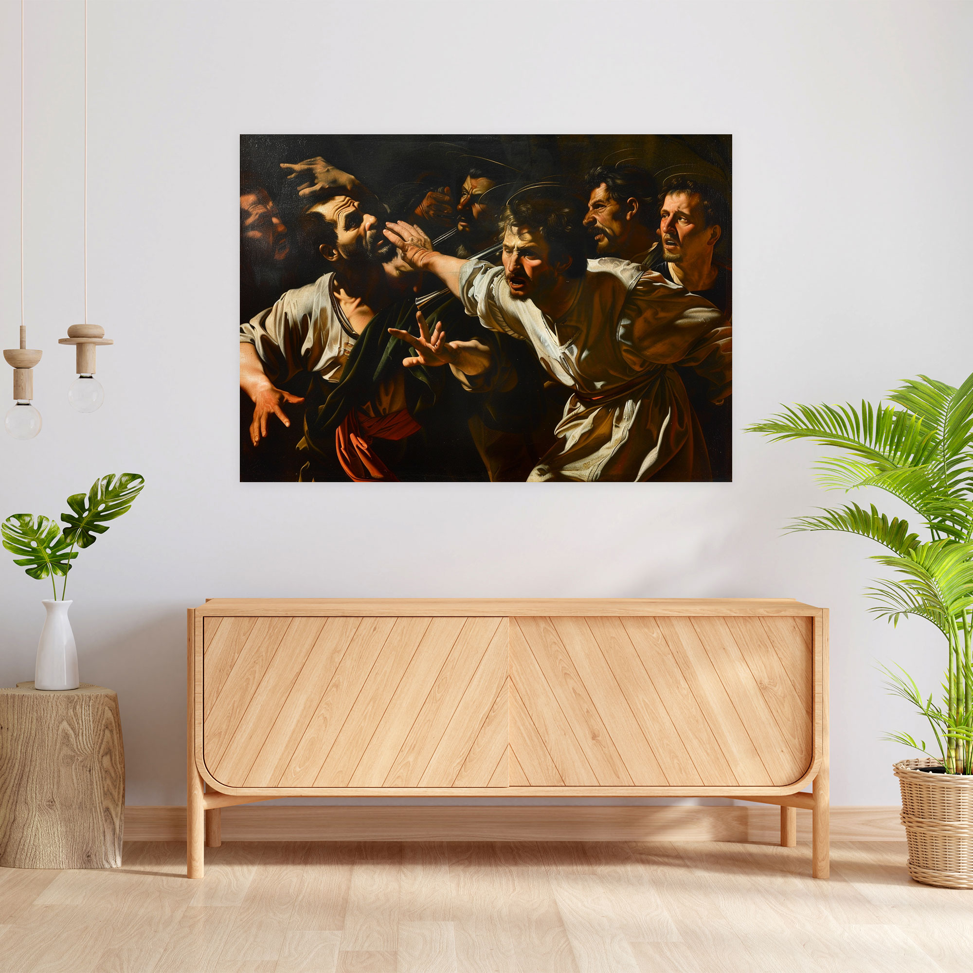 Religious Scene Caravaggio Style Canvas Print - Caravaggio, Home Decoration, Canvas, Wall Art