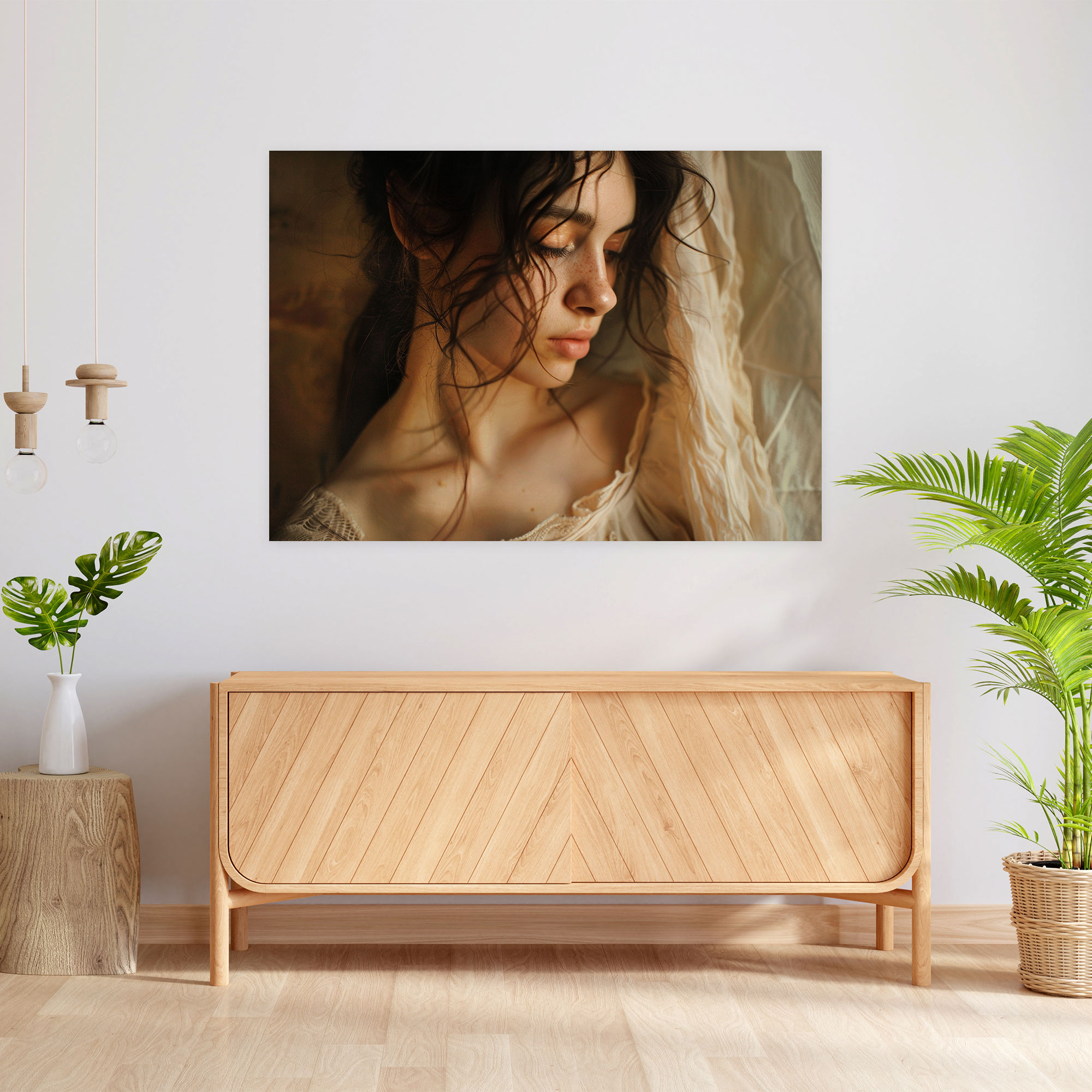 Caravaggio Tarzında Intimate Portrait Duvar Dekorasyonu - Tuval Duvar Sanatı İç Mekan Tasarımı