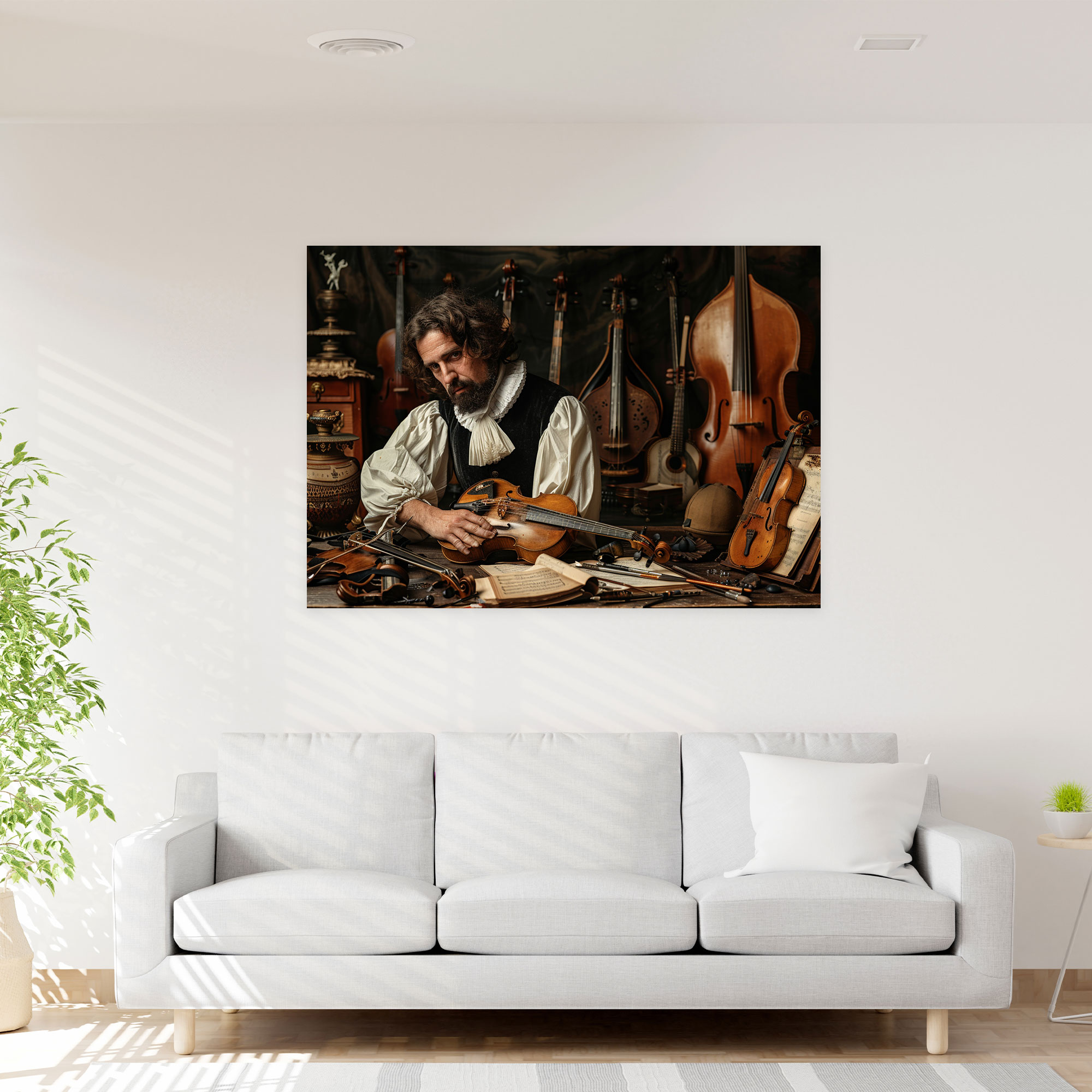 Caravaggio Tarzı Müzisyen Portresi Duvar Sanatı - Duvar Dekorasyonu Kanvas Tablo