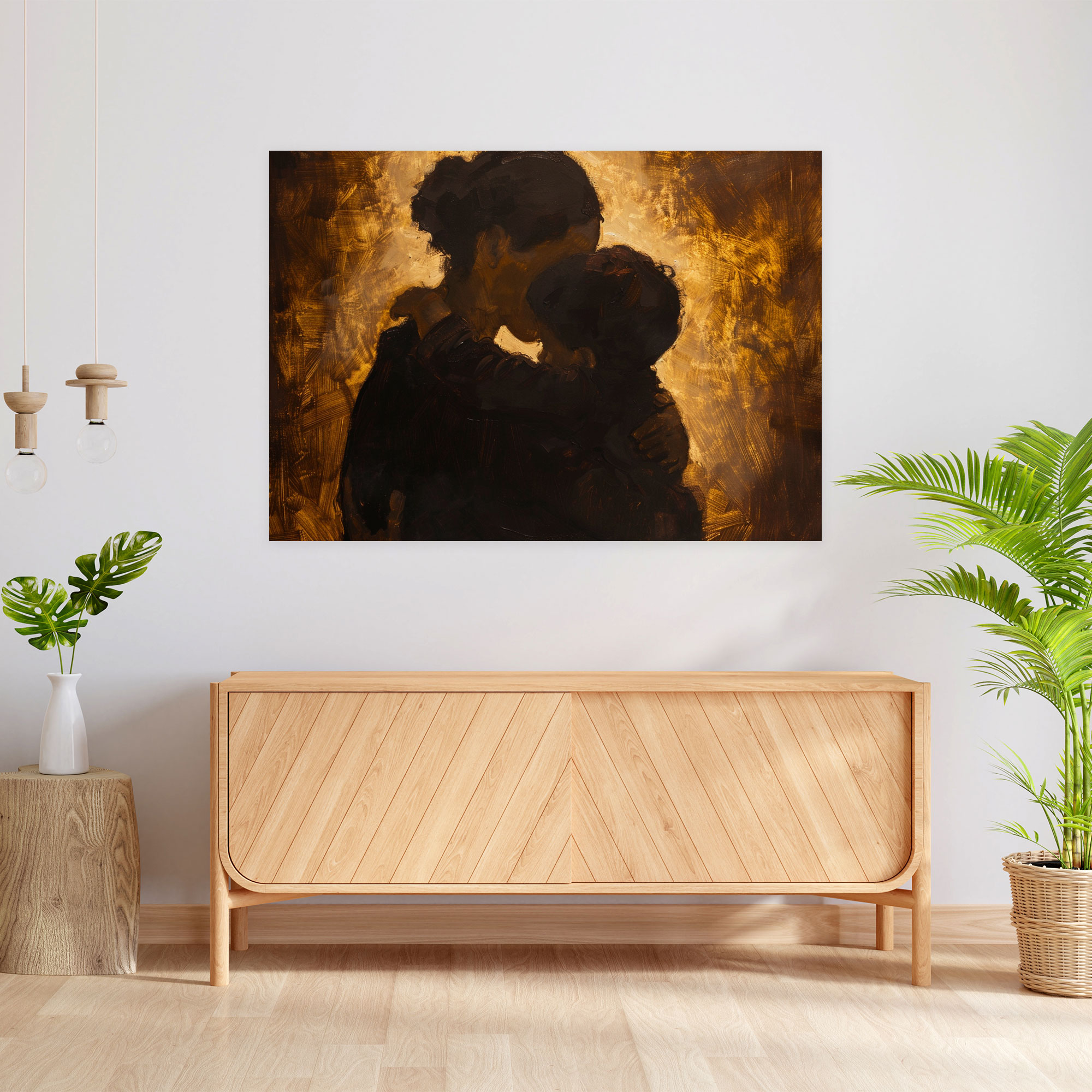 Kanvas Tablo - Caravaggio Tarzı Anne ve Çocuk Tablosu - Duvar Sanatı