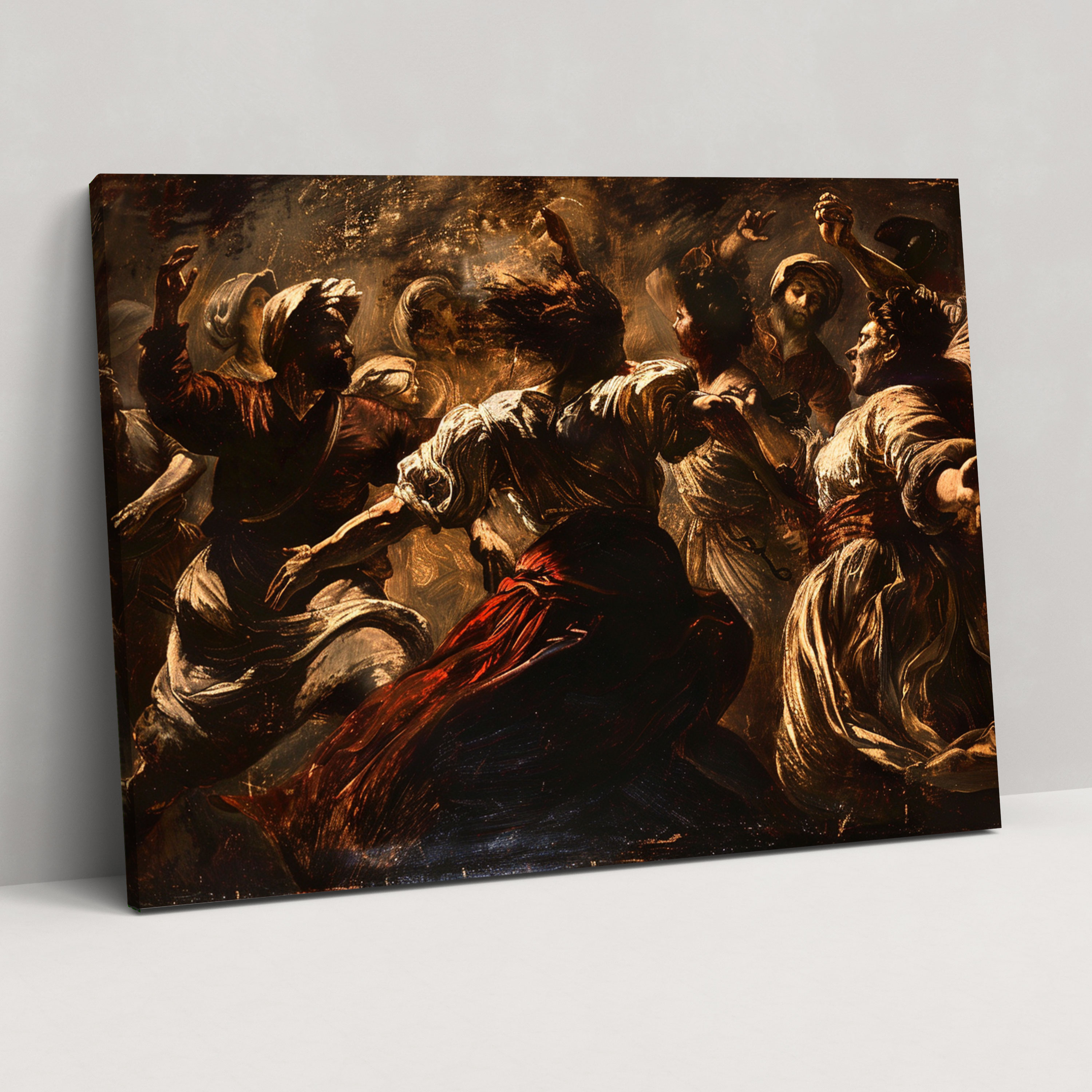 Canlı Sahne Caravaggio Tarzı Duvar Dekorasyonu - Caravaggio Duvar Sanatı Kanvas Duvar Tablosu