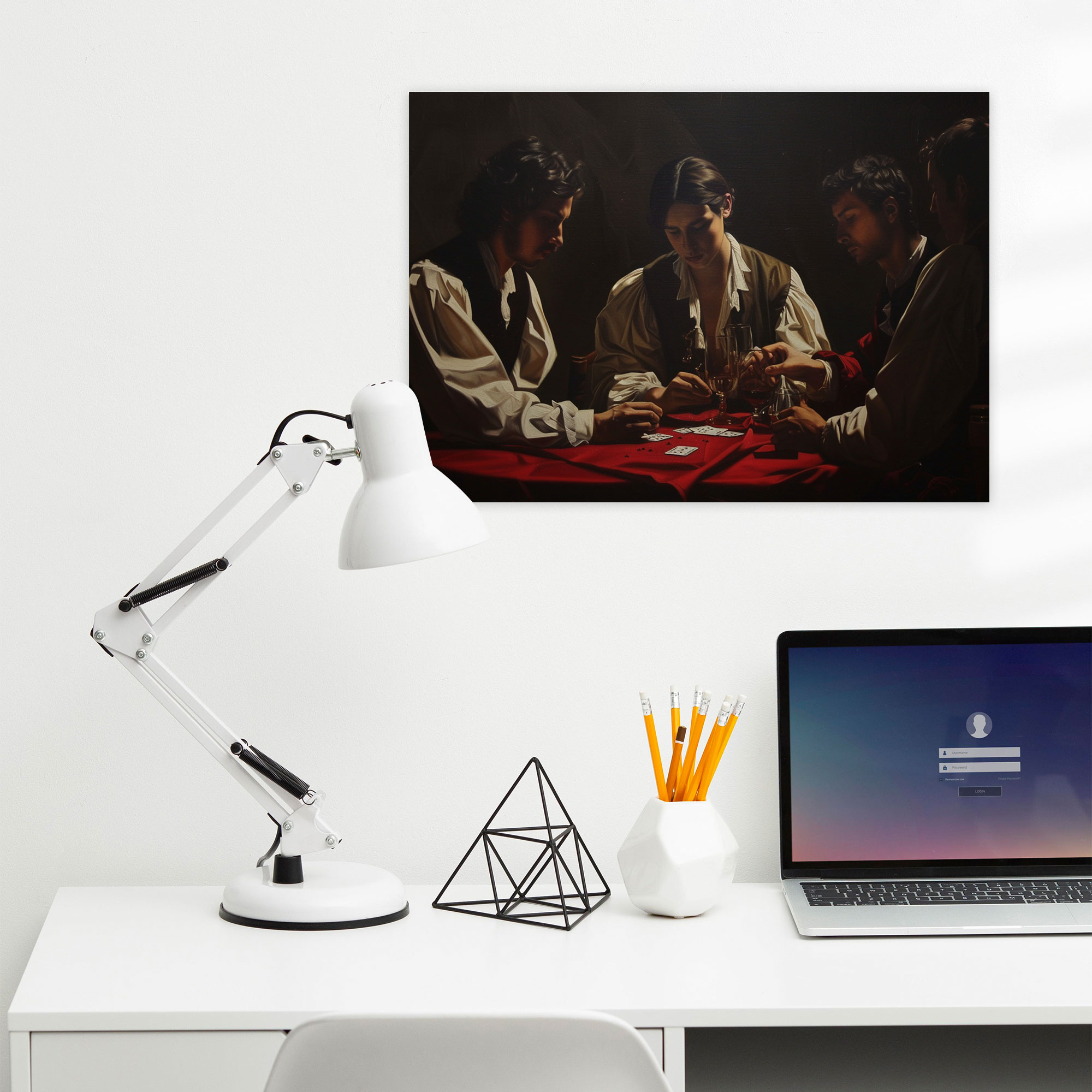 Caravaggio Style Canvas Print: Men Playing Cards Wall Art - Caravaggio, Wall Art, Home Decoration, Canvas Print