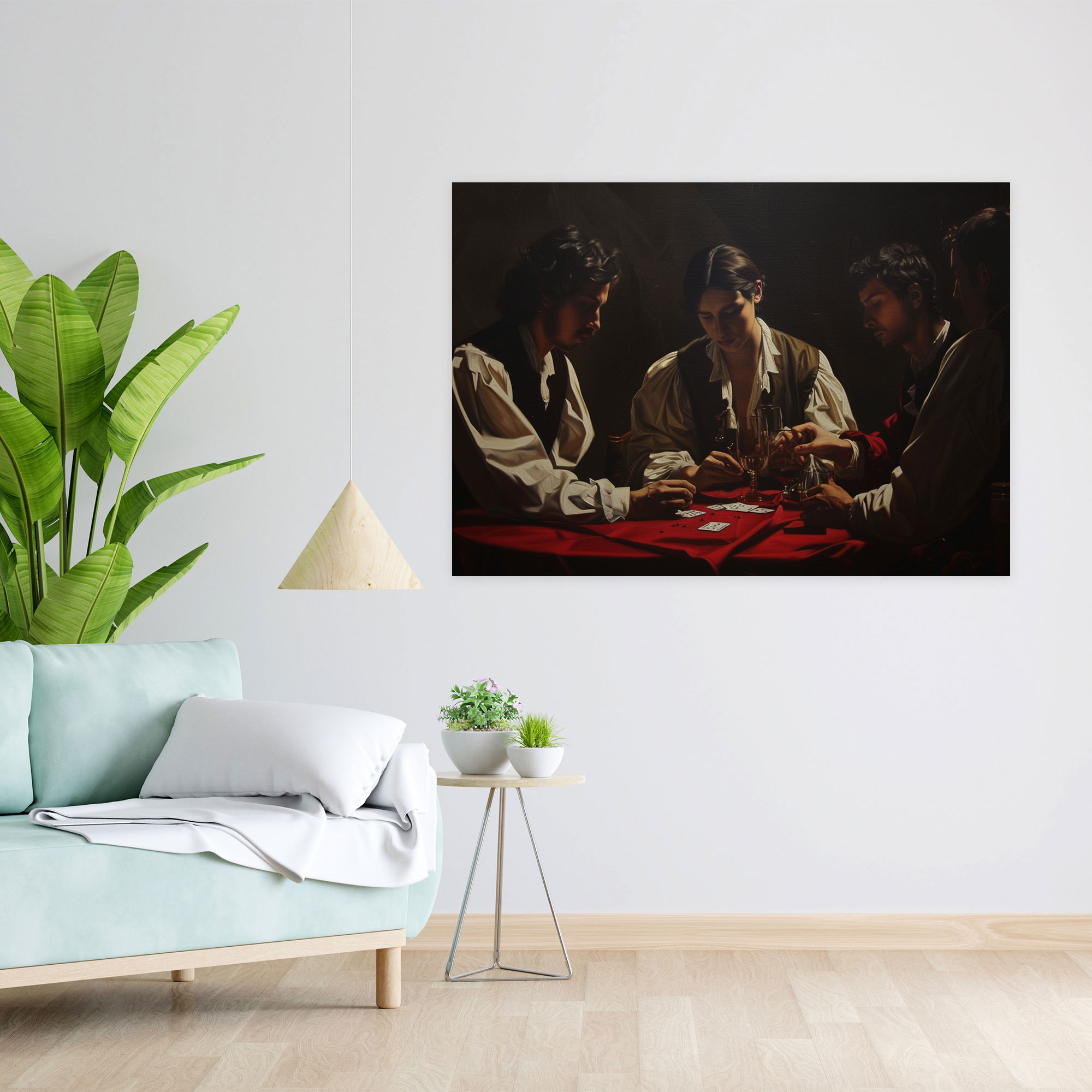 Caravaggio Style Canvas Print: Men Playing Cards Wall Art - Caravaggio, Wall Art, Home Decoration, Canvas Print