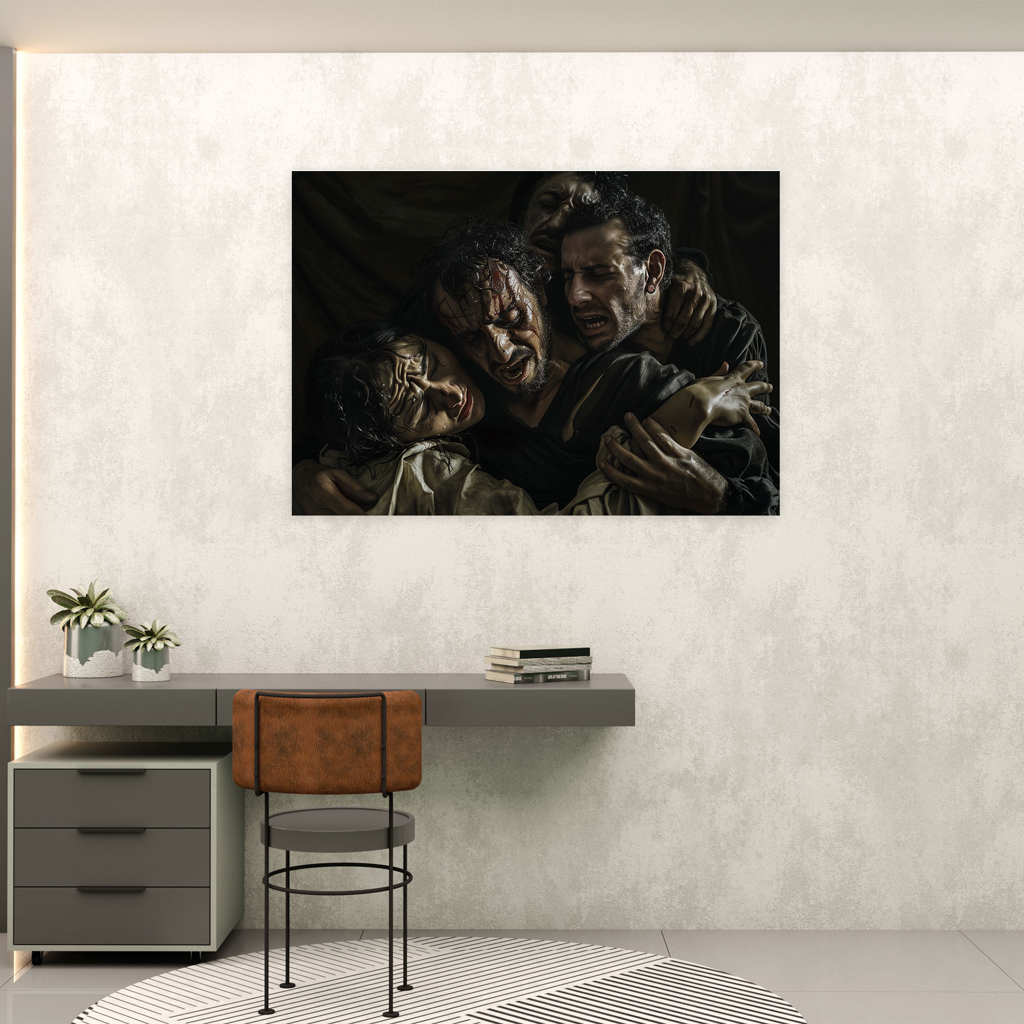 Caravaggio Style Canvas Print: Religious Scene Emotional Expression Wall Art - Caravaggio, Caravaggio Style, Wall Decoration, Canvas Wall Art