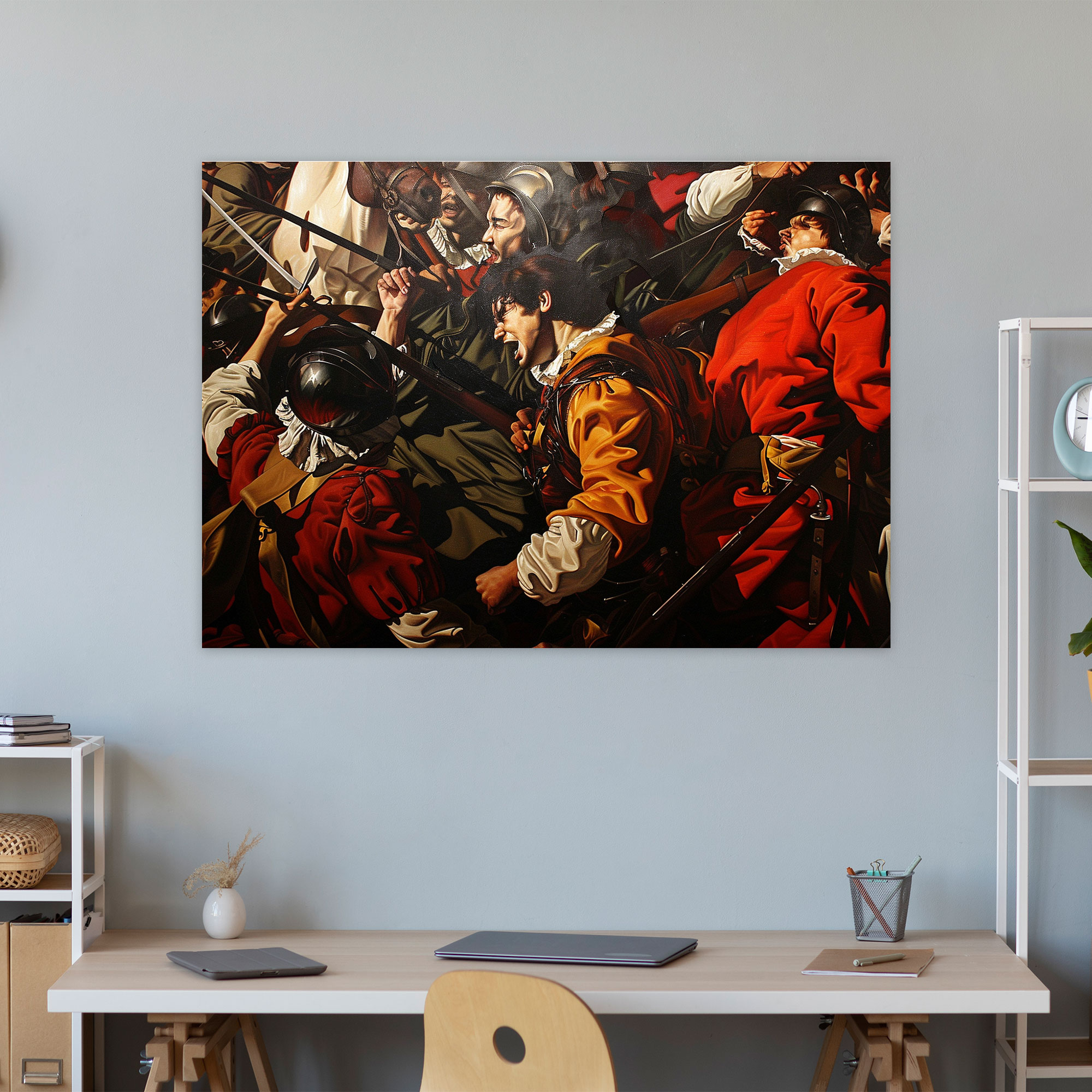 Caravaggio Style Wall Art: Historical Battle Scene Canvas Print - Caravaggio, Canvas Wall Art, Wall Decoration, Wall Art