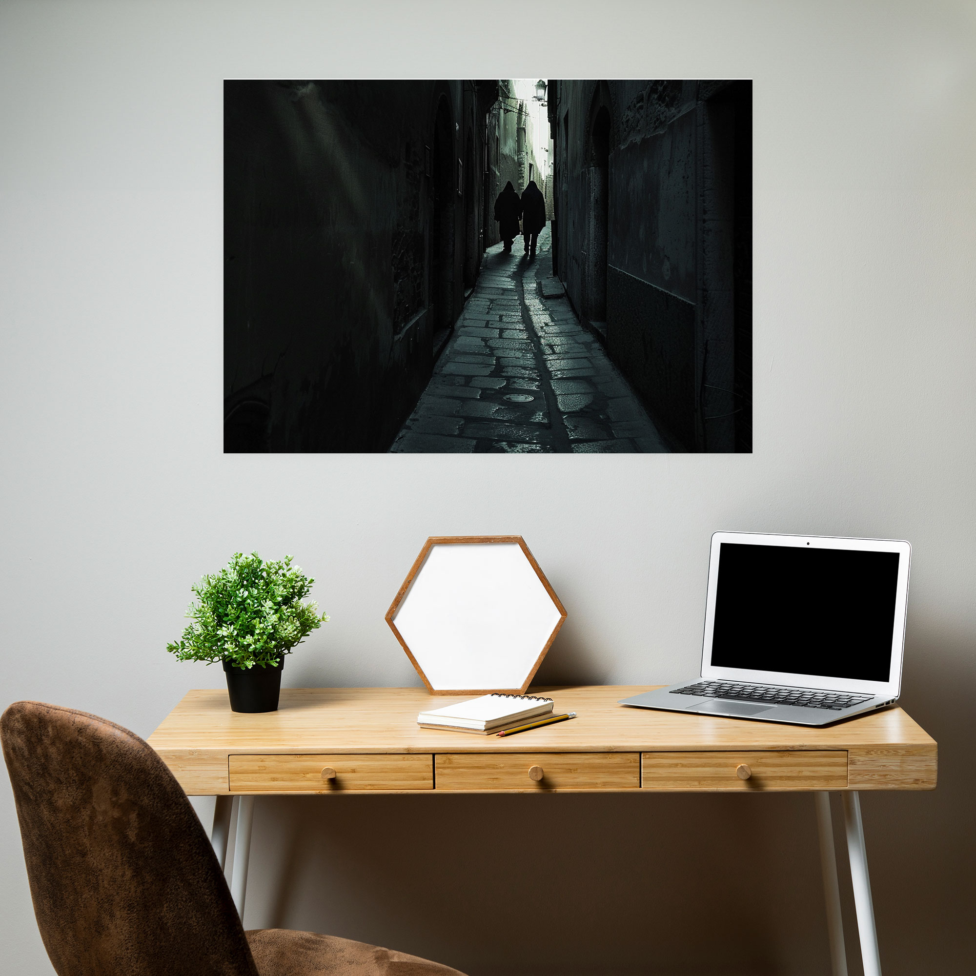 Caravaggio Style Canvas Print: Dark Alley Shadows Wall Art - Caravaggio, Caravaggio Style, Wall Decoration, Home Decoration