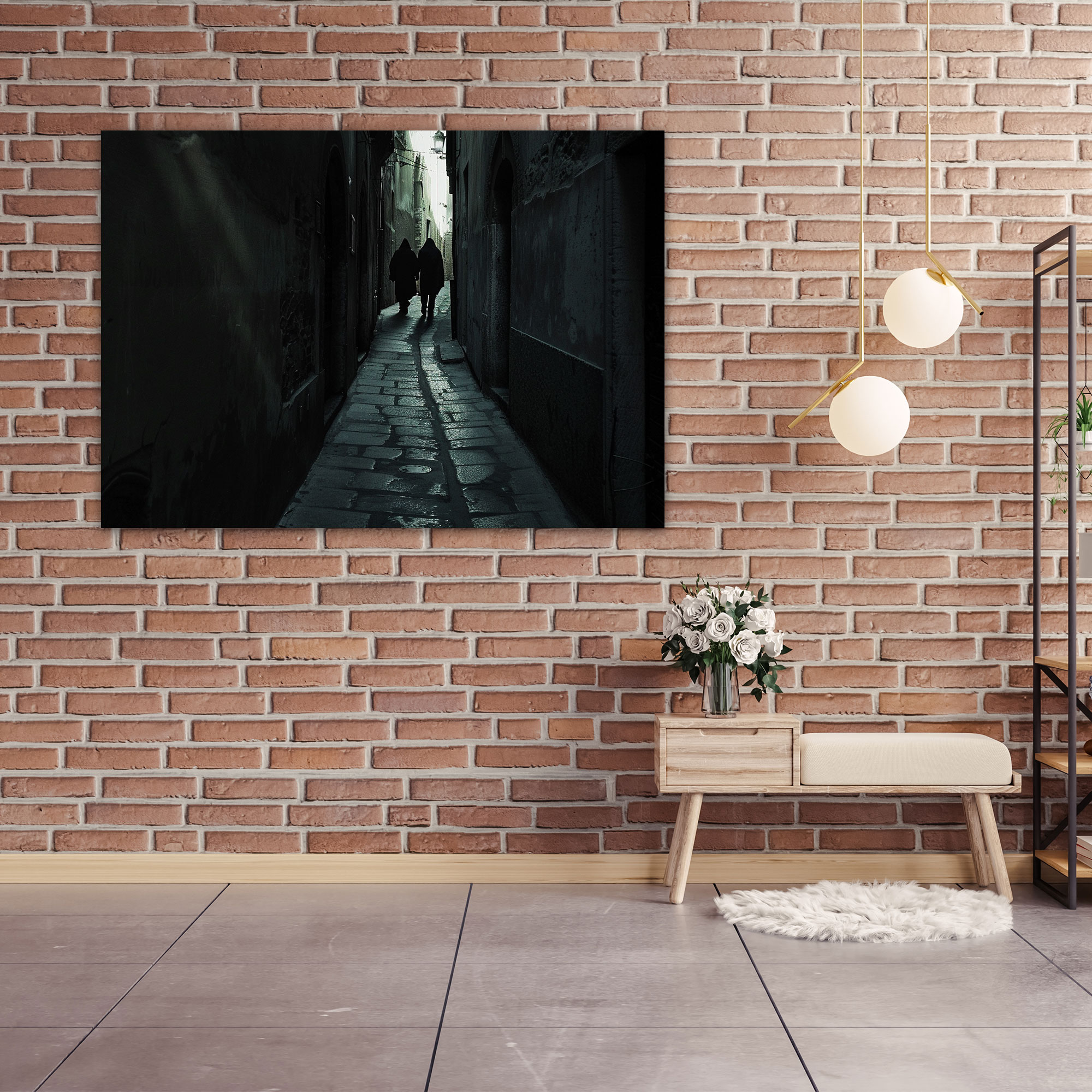 Caravaggio Style Canvas Print: Dark Alley Shadows Wall Art - Caravaggio, Caravaggio Style, Wall Decoration, Home Decoration