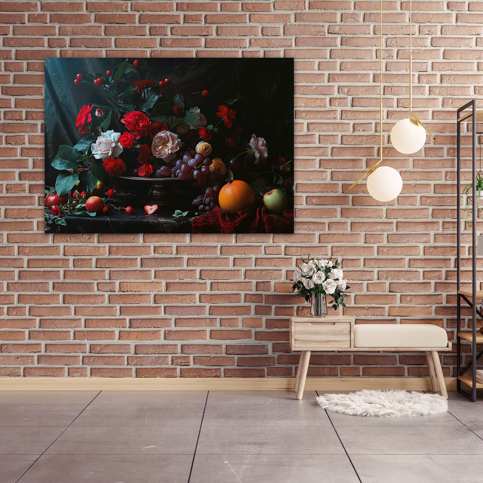 Caravaggio Style Wall Art - Caravaggio, Canvas Wall Art, Flowers, Fruit