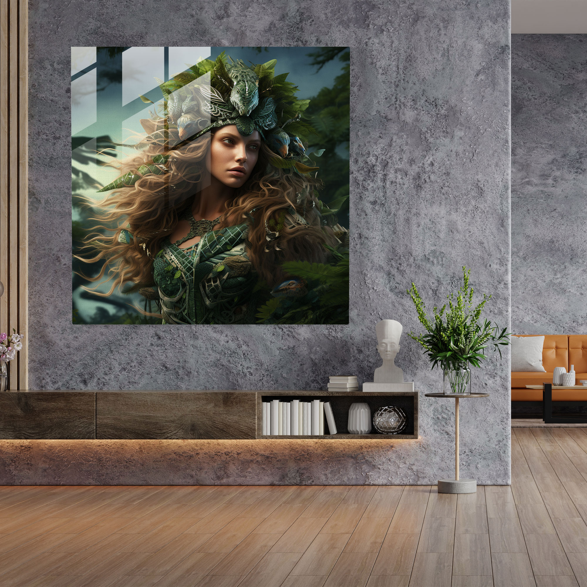 Amazon Women Digital Art Print - Amazon Women, Surreal, Queen, Glass Wall Art