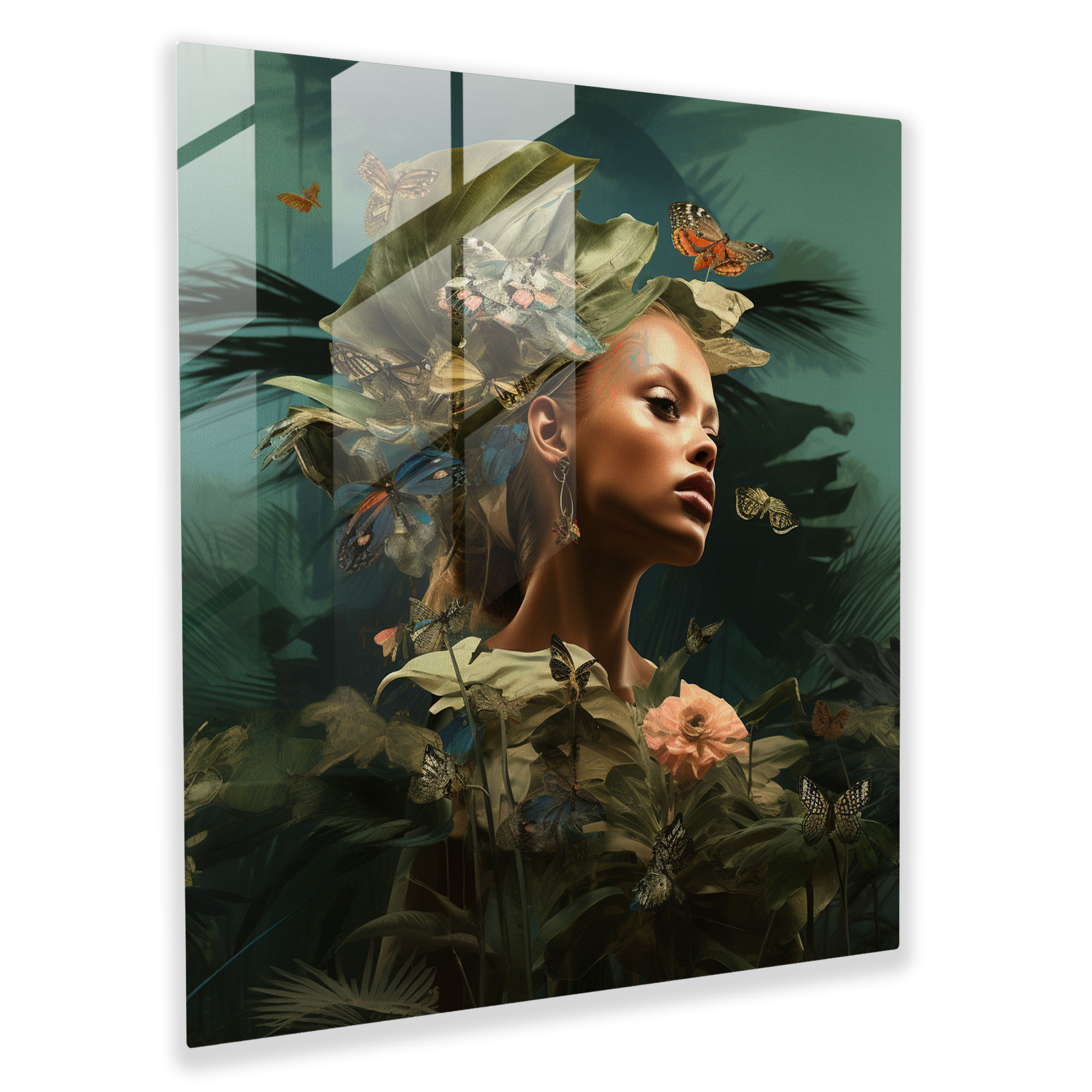 The Enigmatic Amazon Glass Print - Amazon Women, Glass Print, Modern Art, Surreal Visual Experience