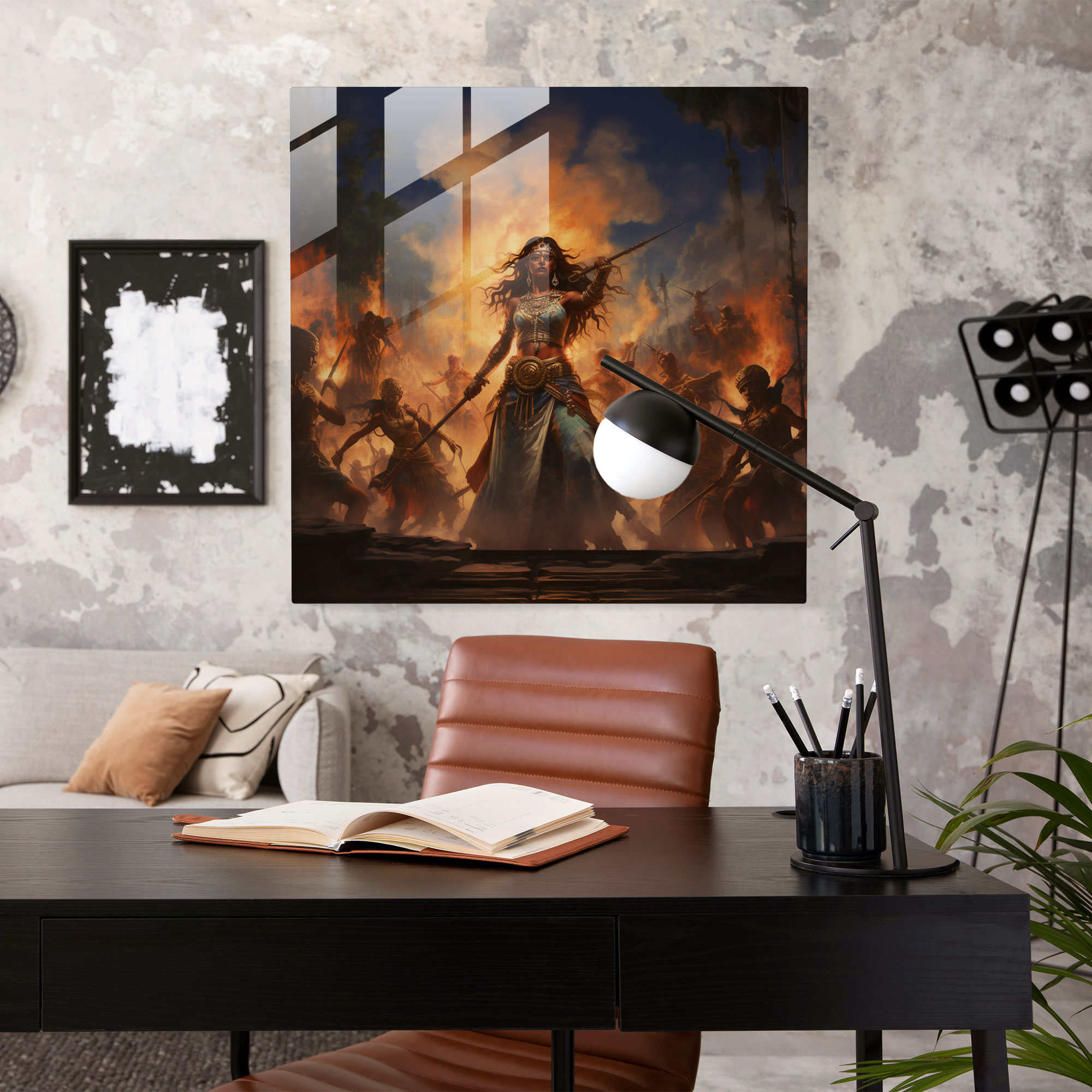 Guardians Of The Amazon Glass Print - Amazon Women, Wall Decoration, Modern Art, Glass Art
