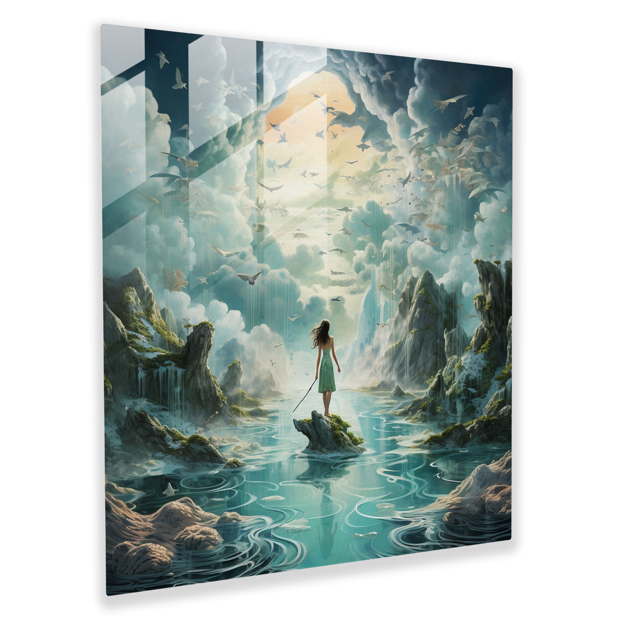 Amazon Women Glass Print - Amazon Women, Swirling Clouds, Glass Art, Amazon Women