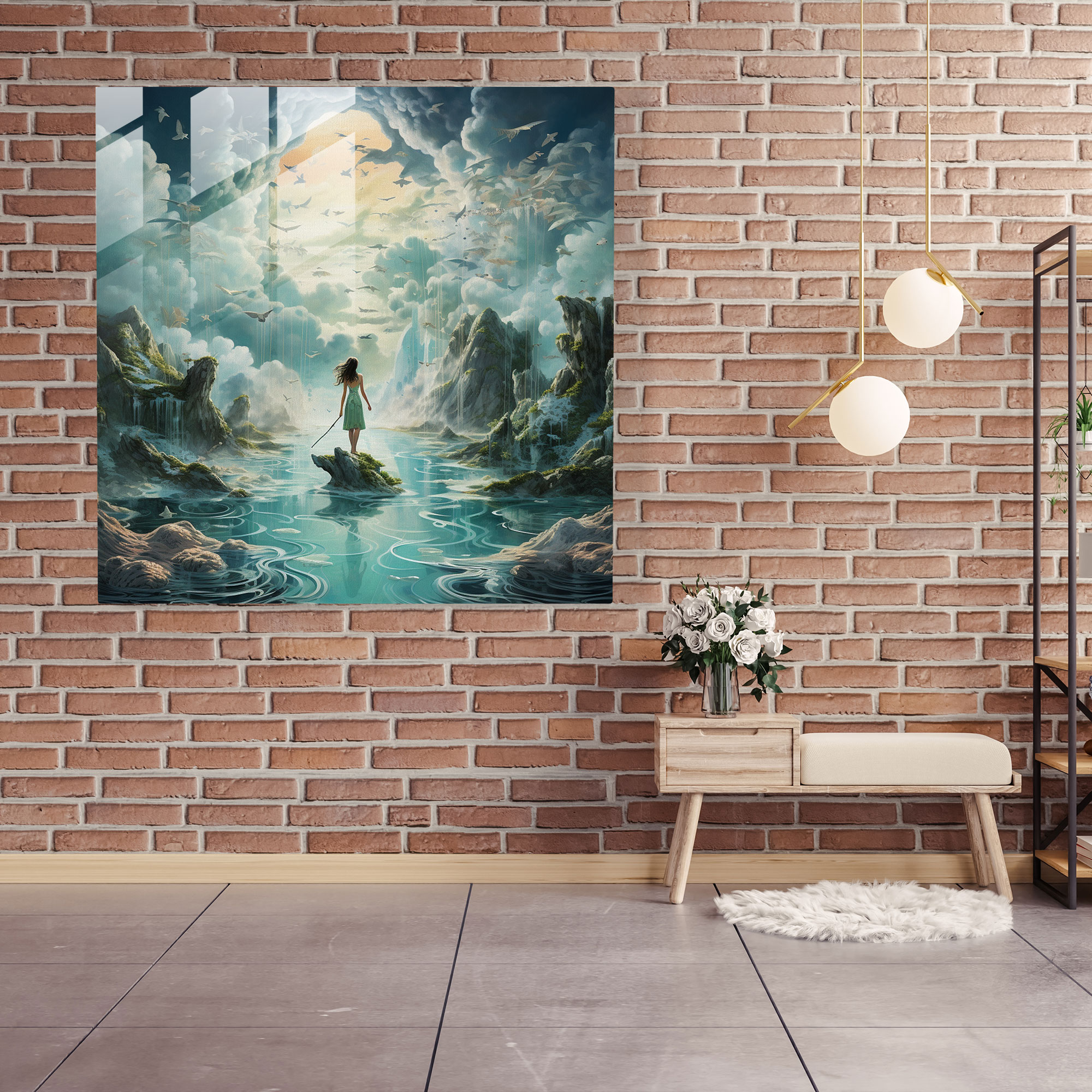 Amazon Women Glass Print - Amazon Women, Swirling Clouds, Glass Art, Amazon Women