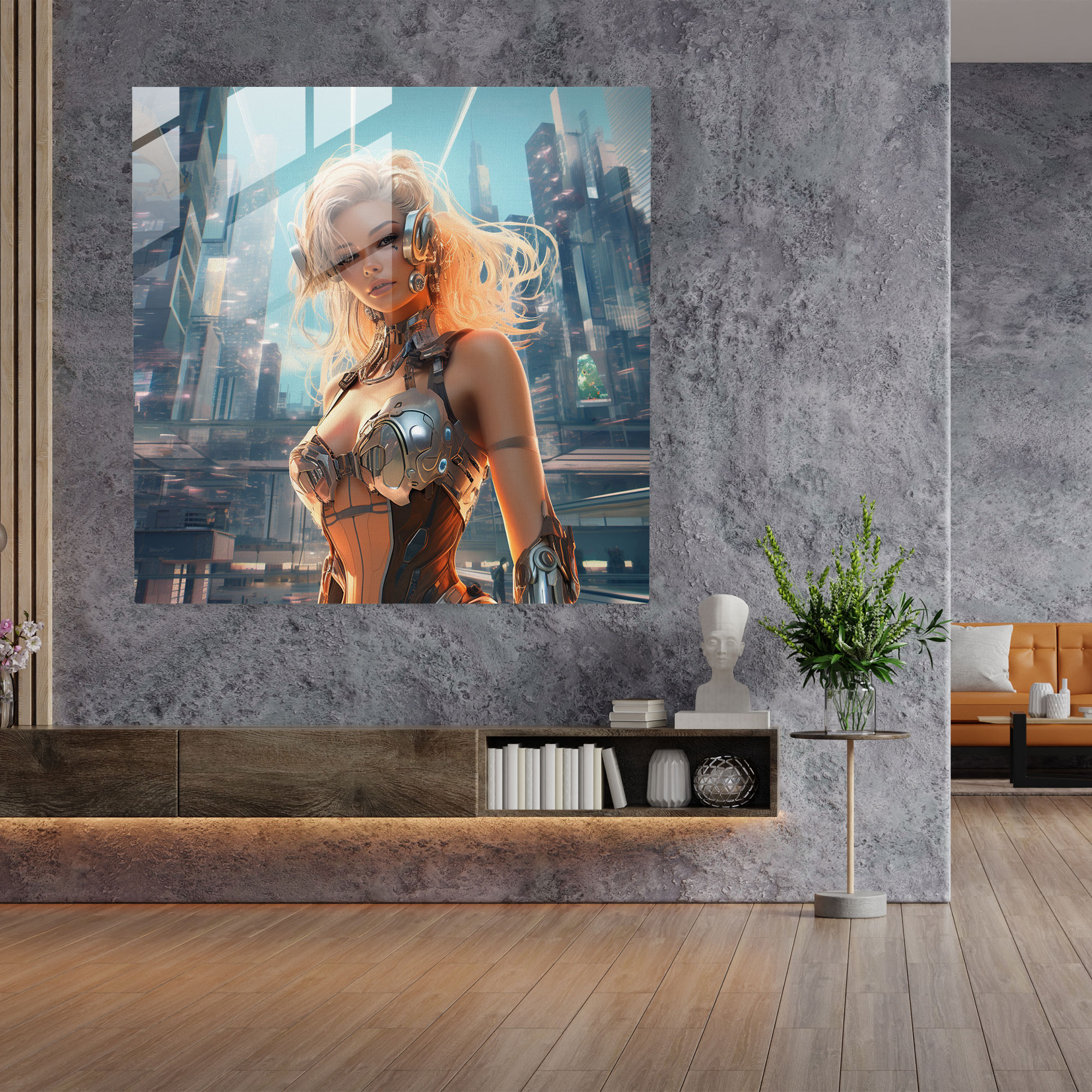 Amazon Kadınlar Cam Tablo - Ev Dekorasyonu Modern Sanat
