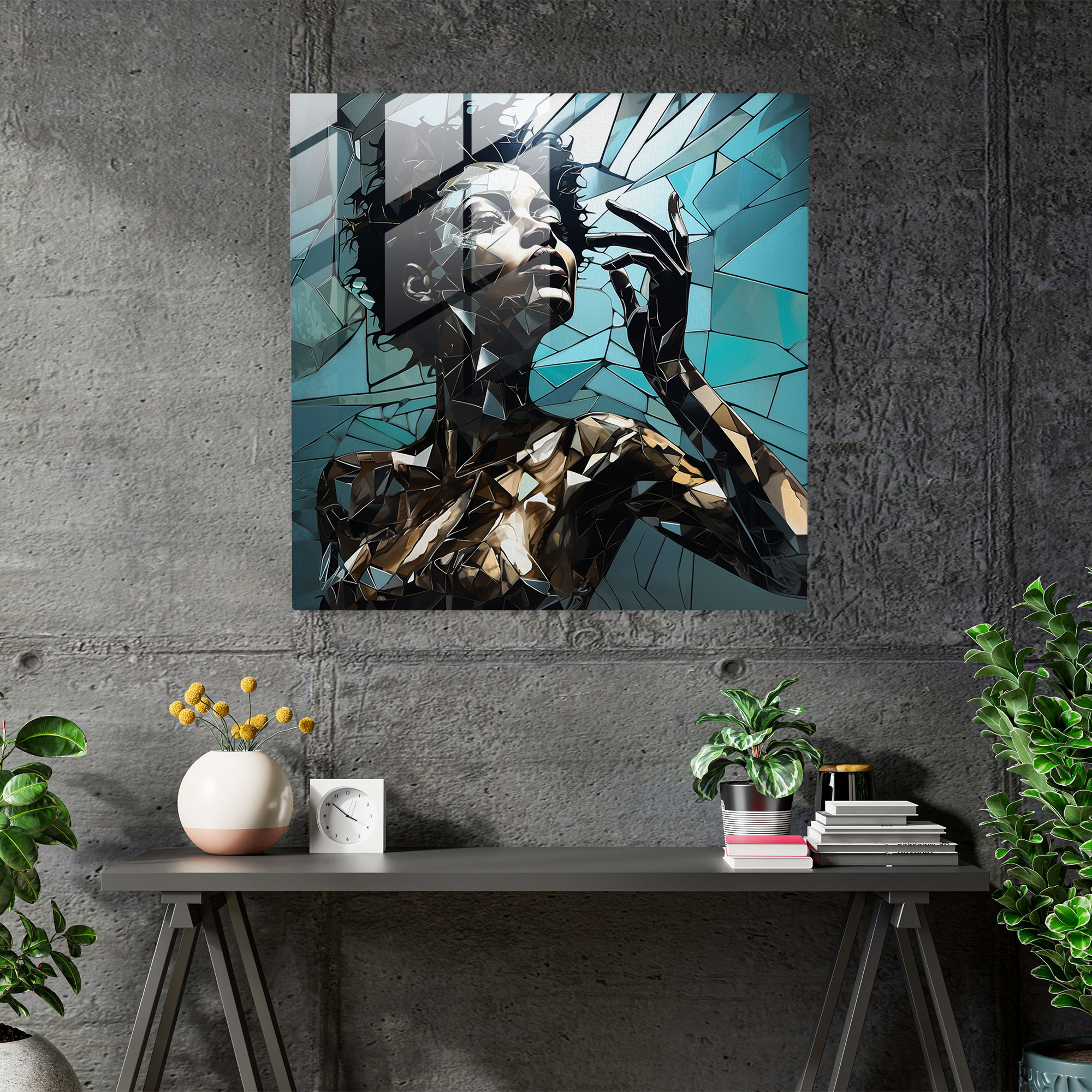 Amazon Kadınlar Cam Tablo - Ev Dekorasyonu Modern Sanat