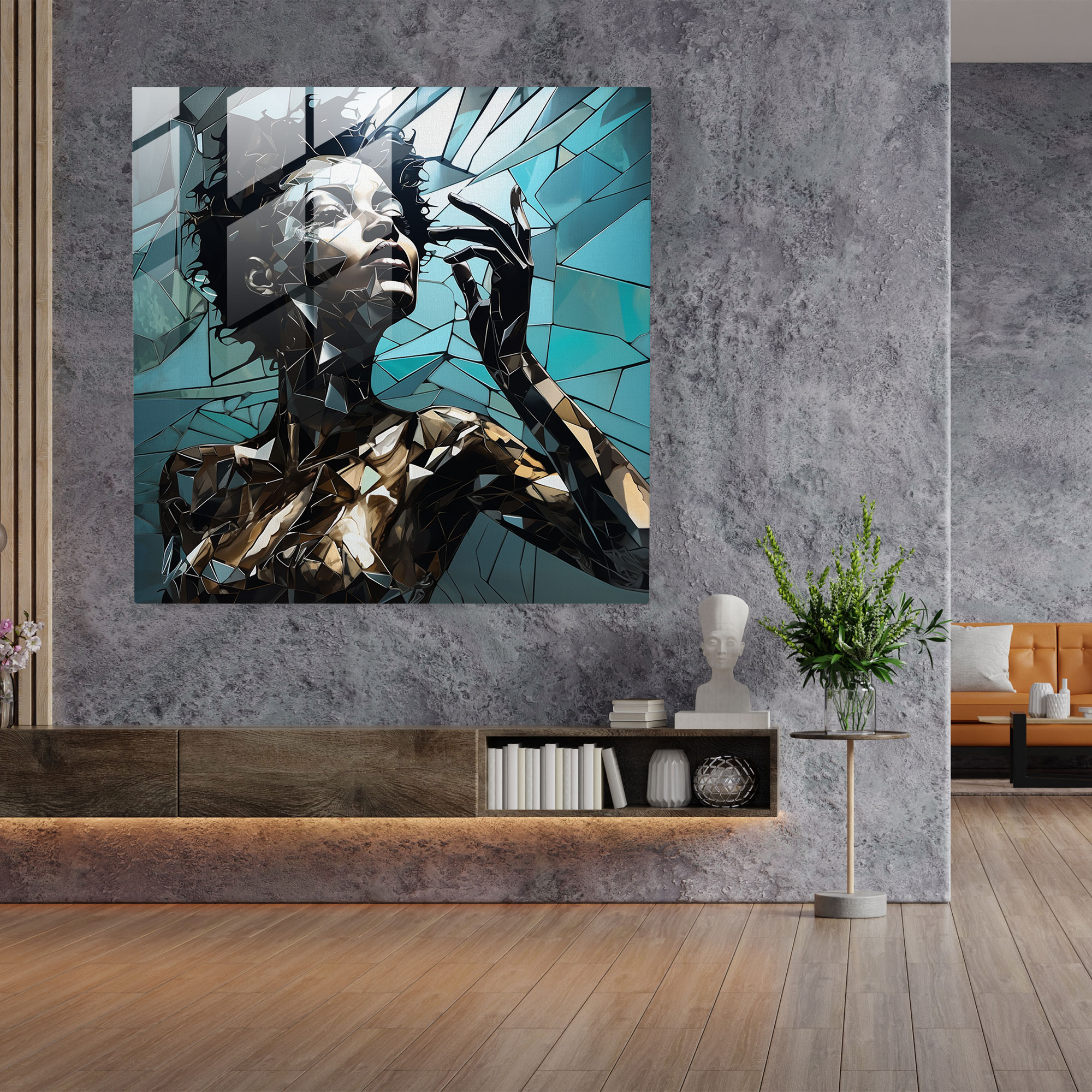 Amazon Kadınlar Cam Tablo - Ev Dekorasyonu Modern Sanat