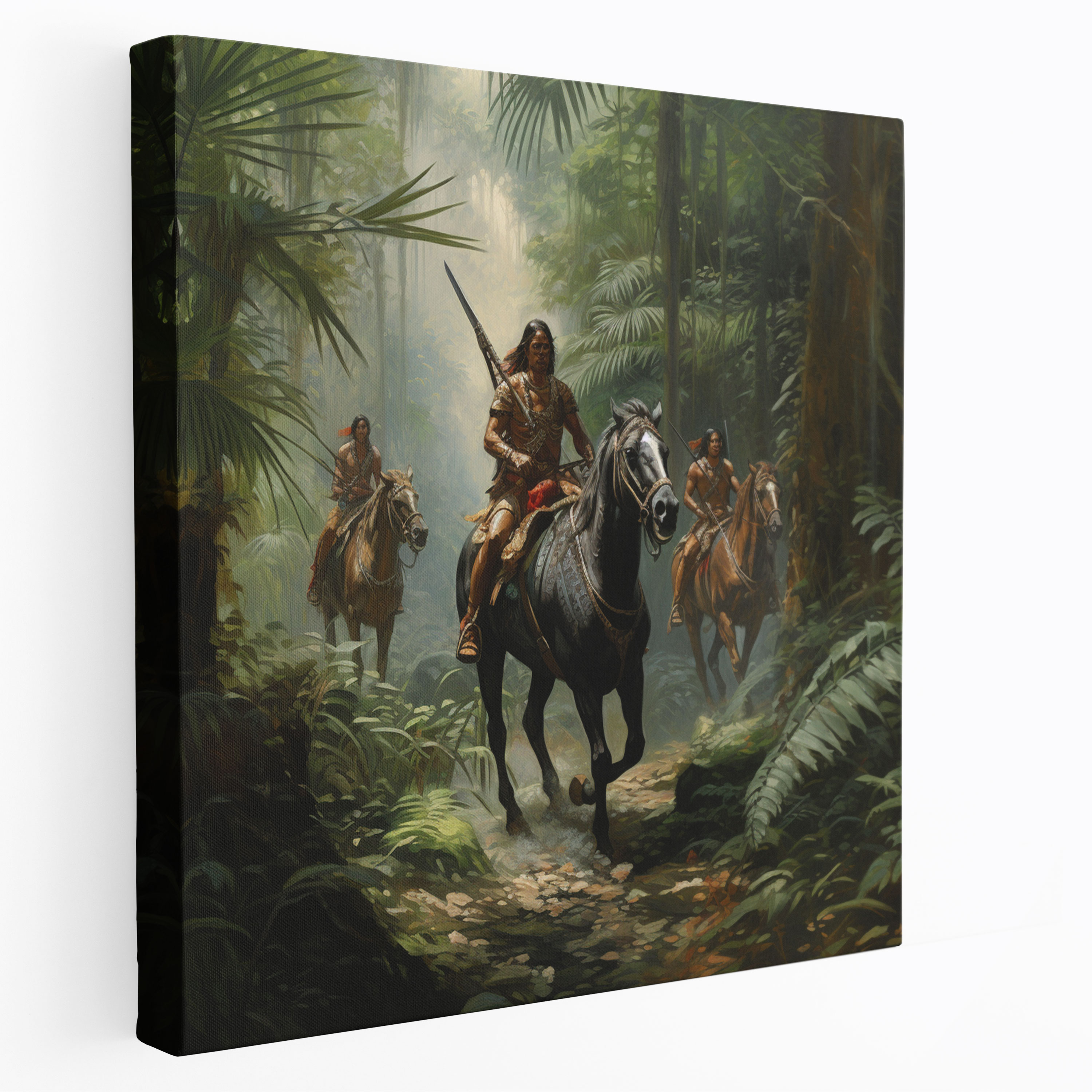 Amazon Women Canvas Print - Amazon Women, Classic Oil Painting, Fierce Warriors, Home Decoration