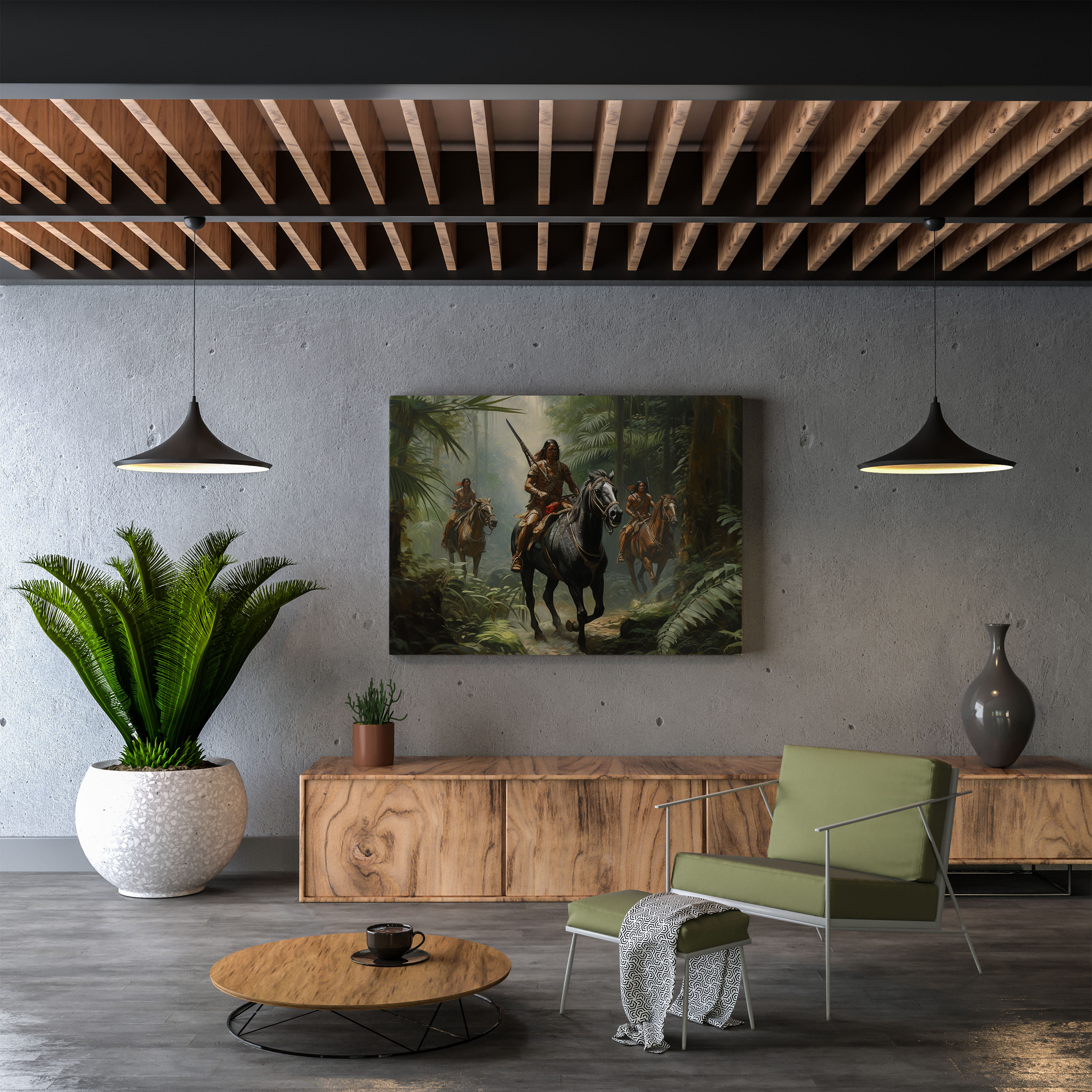 Amazon Women Canvas Print - Amazon Women, Classic Oil Painting, Fierce Warriors, Home Decoration