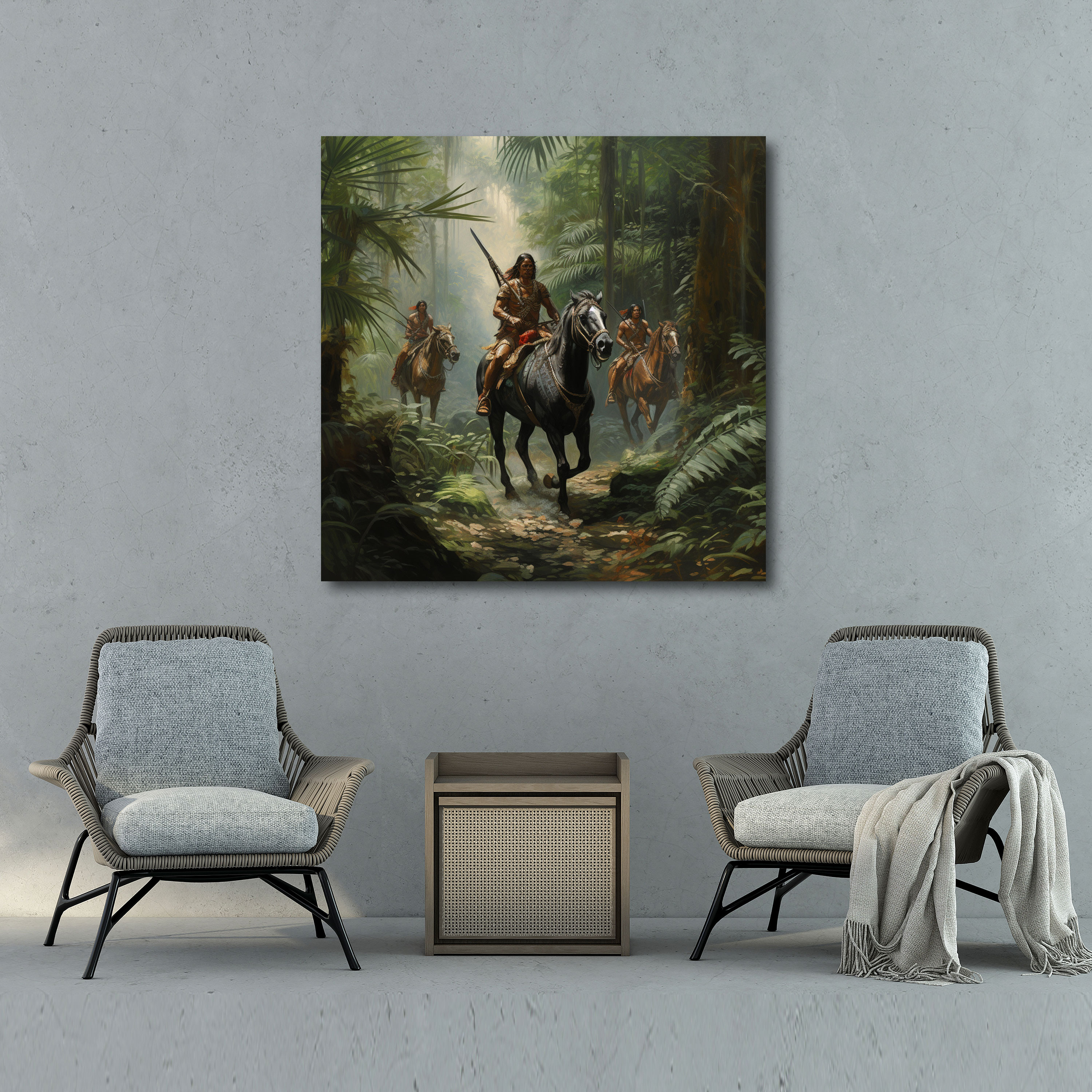 Amazon Women Canvas Print - Amazon Women, Classic Oil Painting, Fierce Warriors, Home Decoration