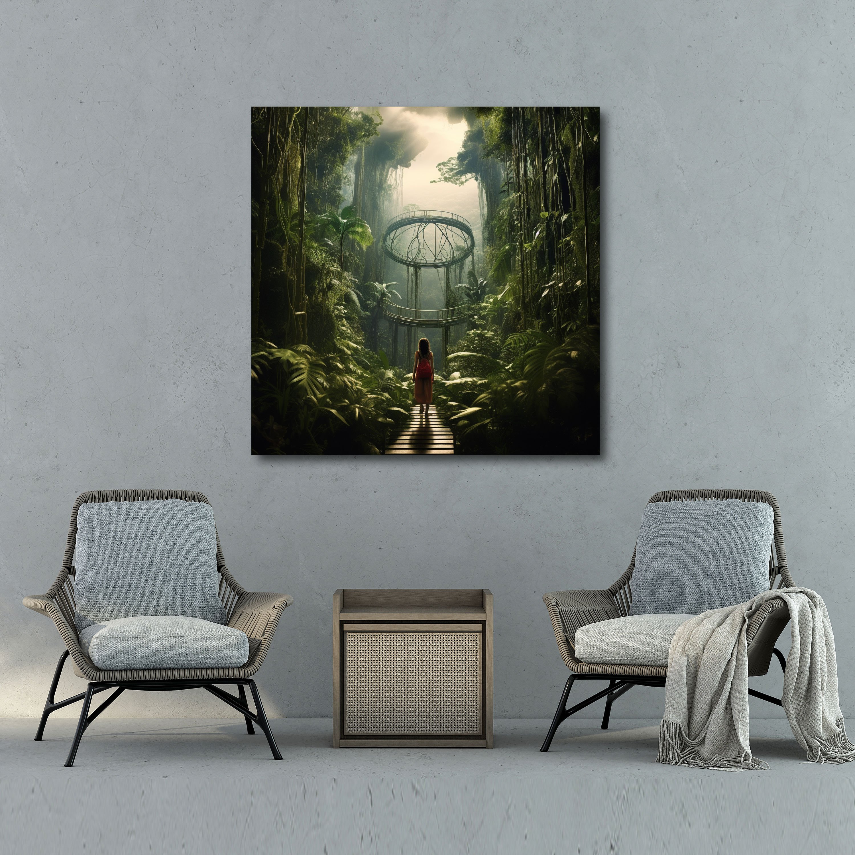 Amazon Women Wall Decoration - Amazon Women, Lush Rainforest, Canvas, Natural Habitat
