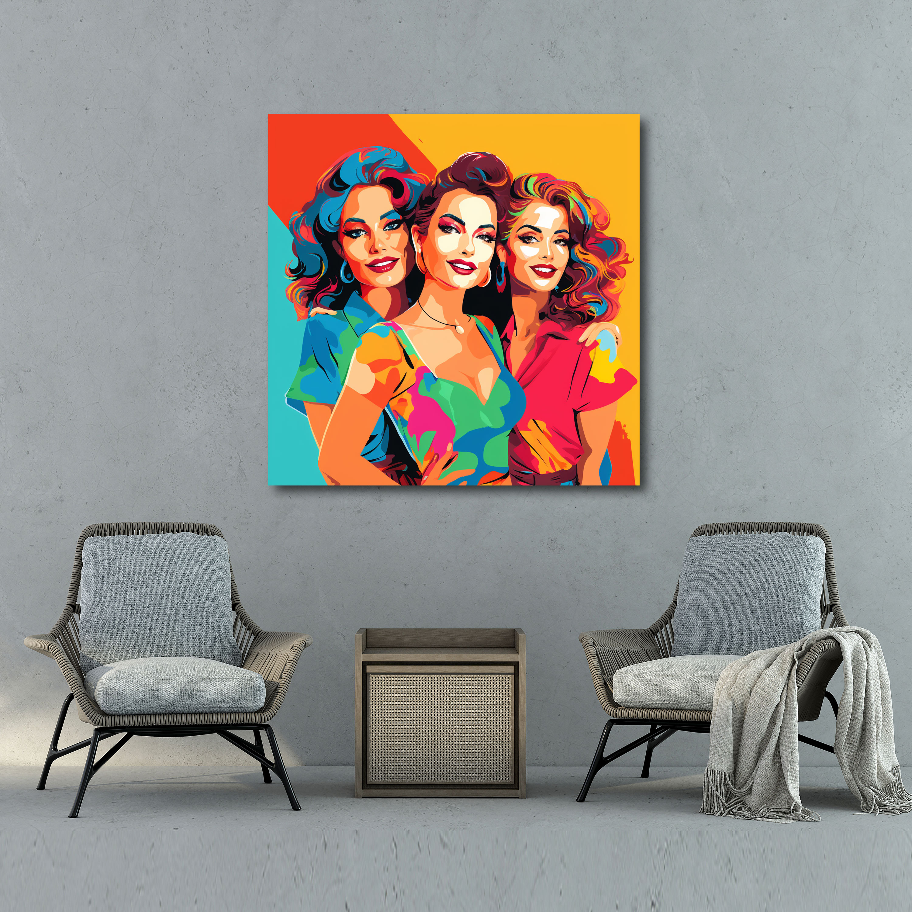 Cheerful Amazon Women Wall Decoration - Amazon Women, Wall Decoration, Amazon Women, Canvas Wall Art