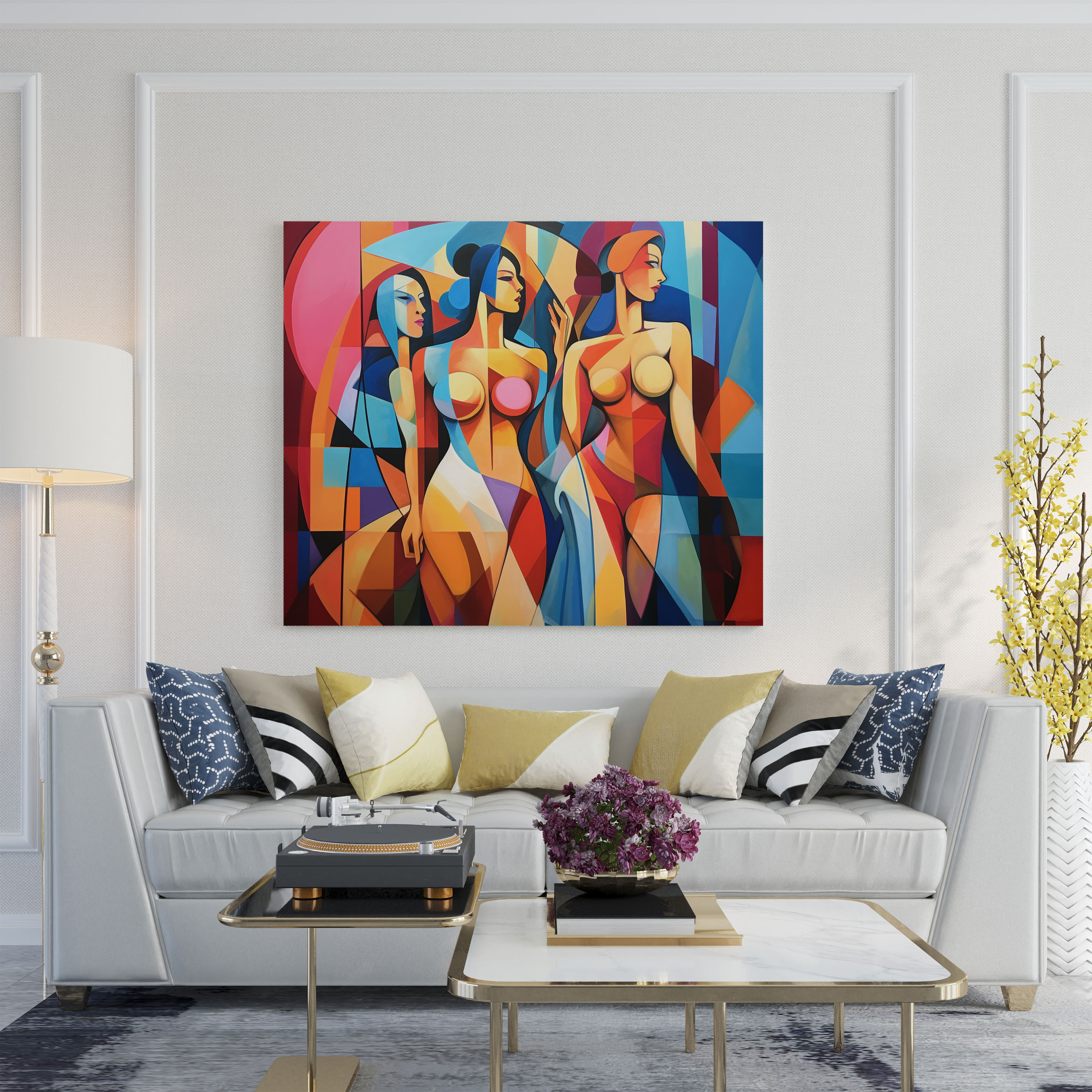 Dynamic Amazon Women Wall Art - Amazon Women, Geometric Abstract, Canvas, Wall Art