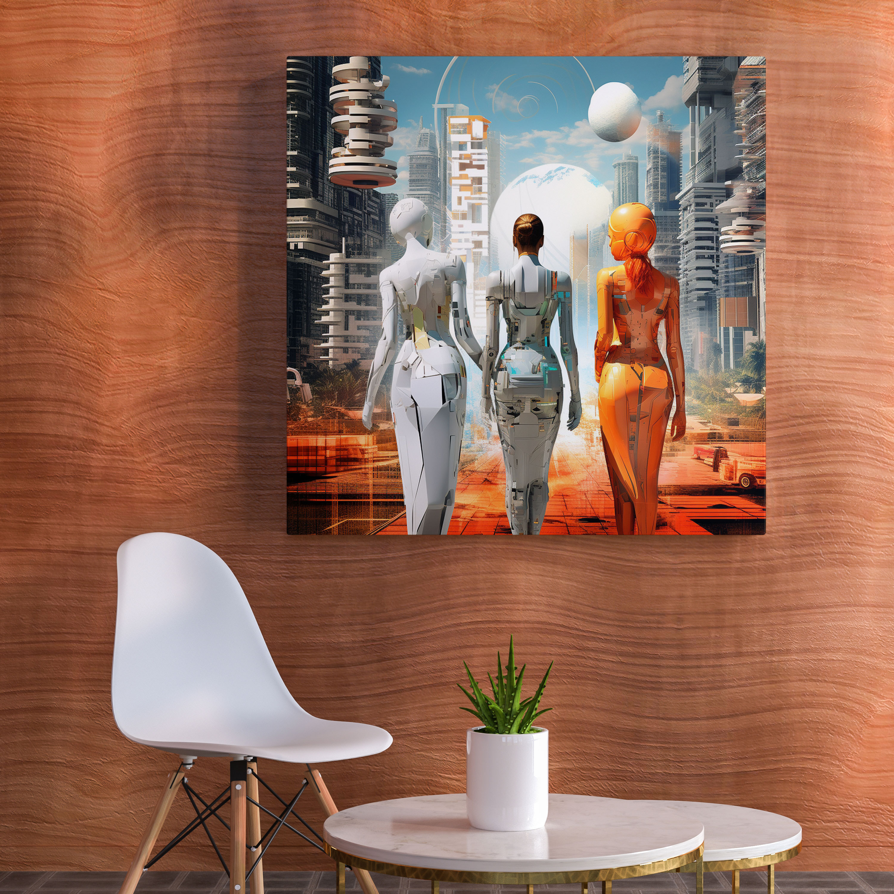 Modern Amazon Women Canvas Print - Amazon Women, Modern, Futuristic Cityscape, Legendary