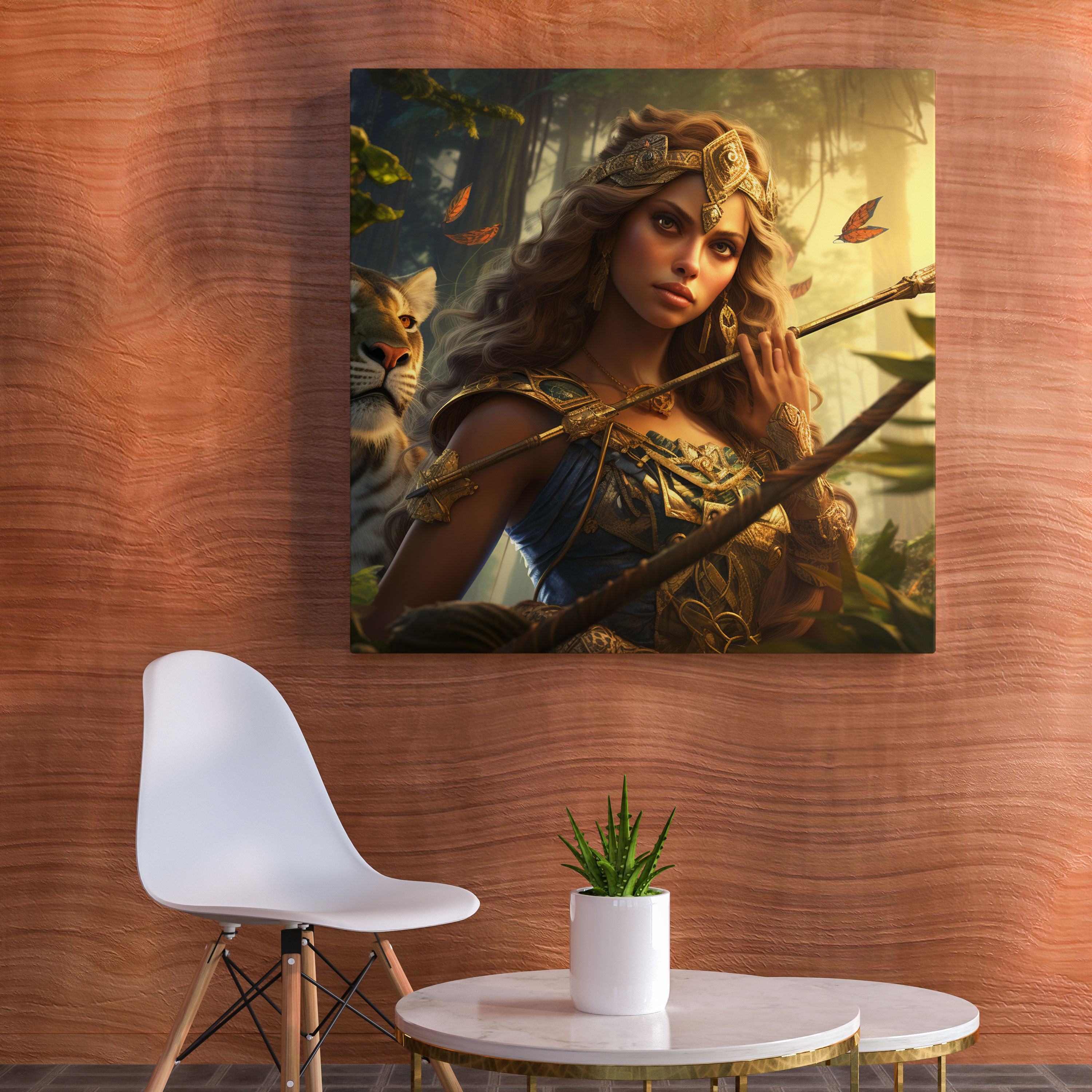 Amazon Women Canvas Print - Amazon Women, Mythical Queen, Wall Decoration, Fierce Animals