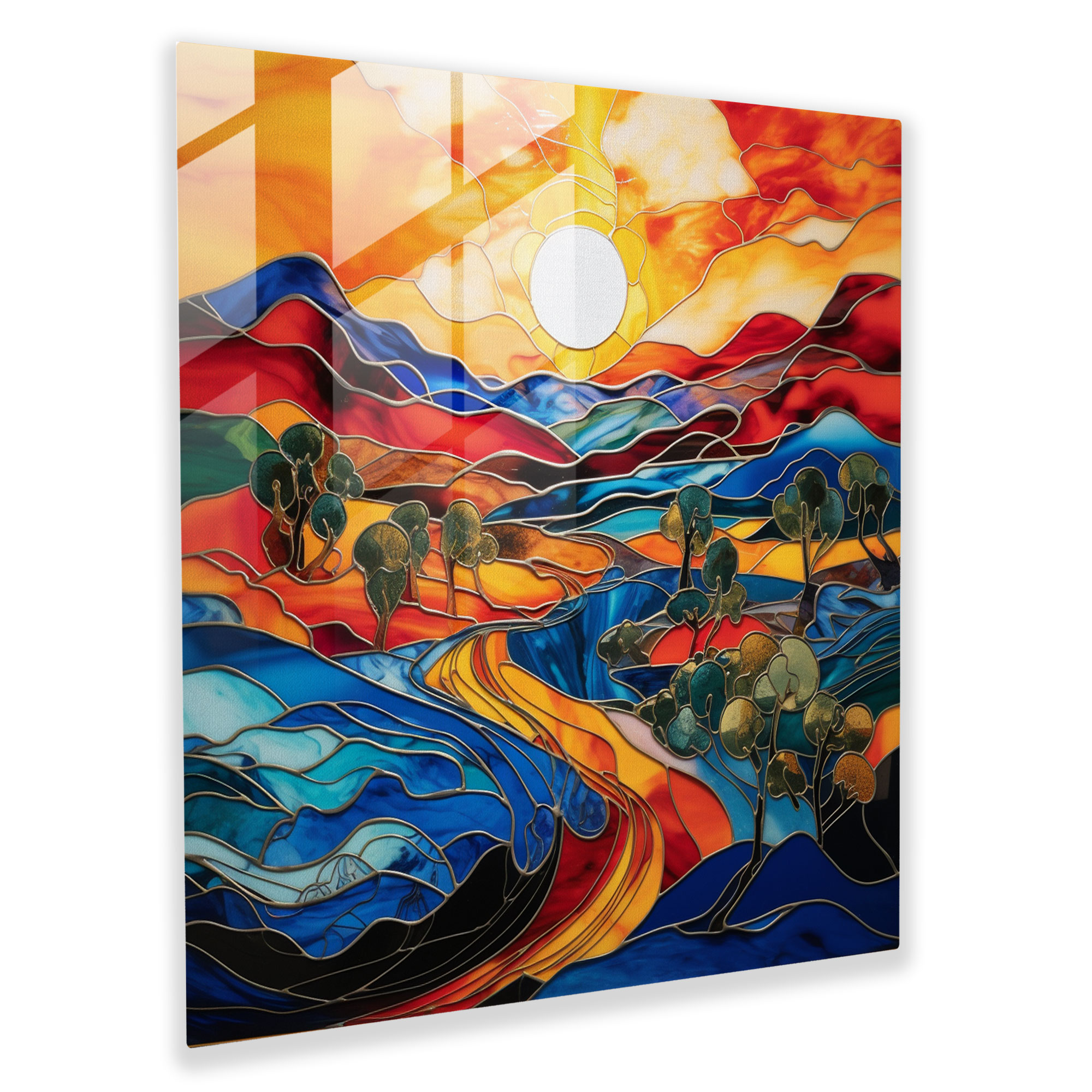 Anatolian Landscapes Glass Print - Anatolia, Modern Art, Vibrant, Anatolia