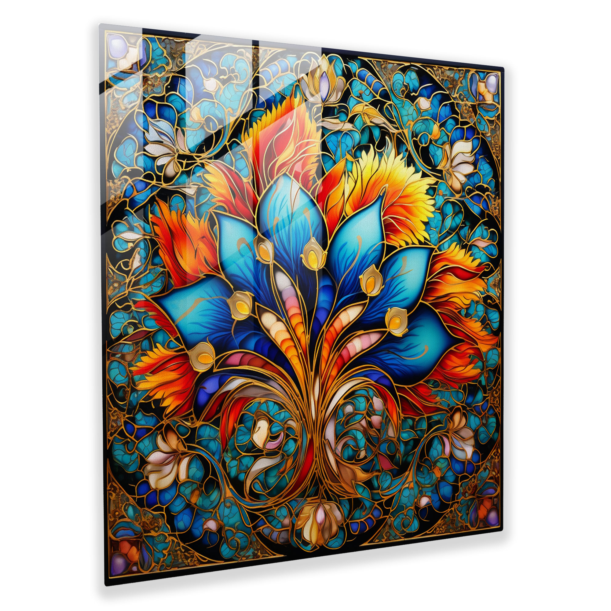 Anatolian Mosaic Glass Print - Anatolia, Vivid, Mosaic, Glass Print