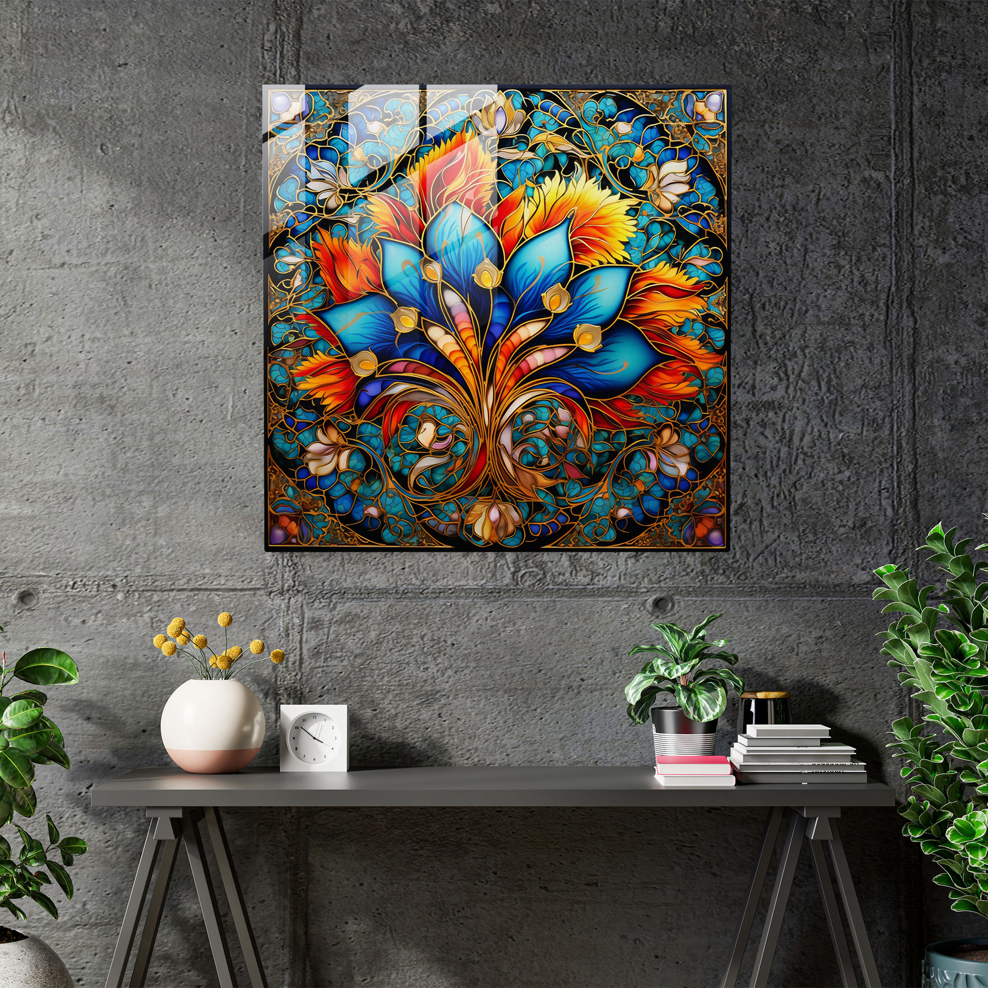 Anatolian Mosaic Glass Print - Anatolia, Vivid, Mosaic, Glass Print