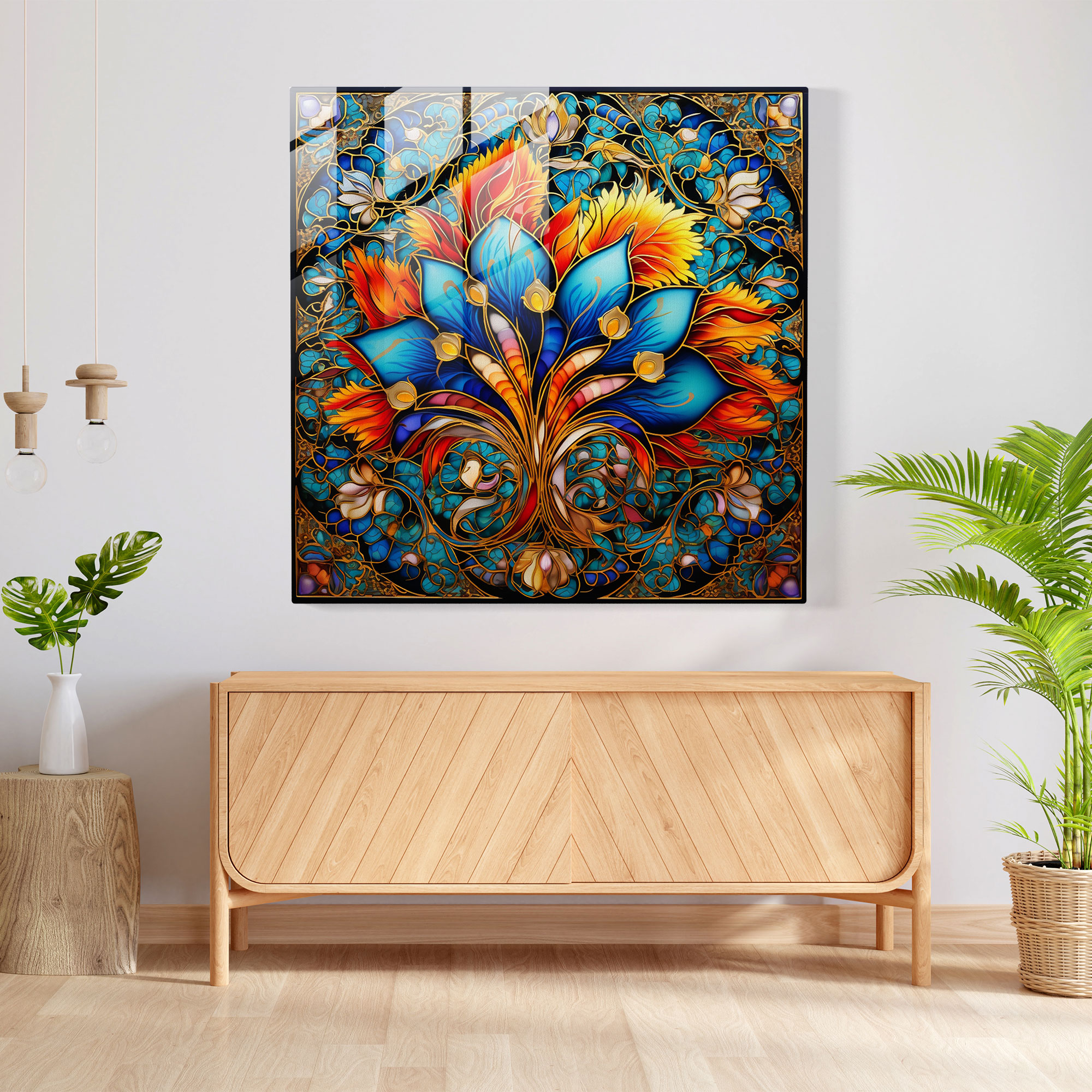 Anatolian Mosaic Glass Print - Anatolia, Vivid, Mosaic, Glass Print