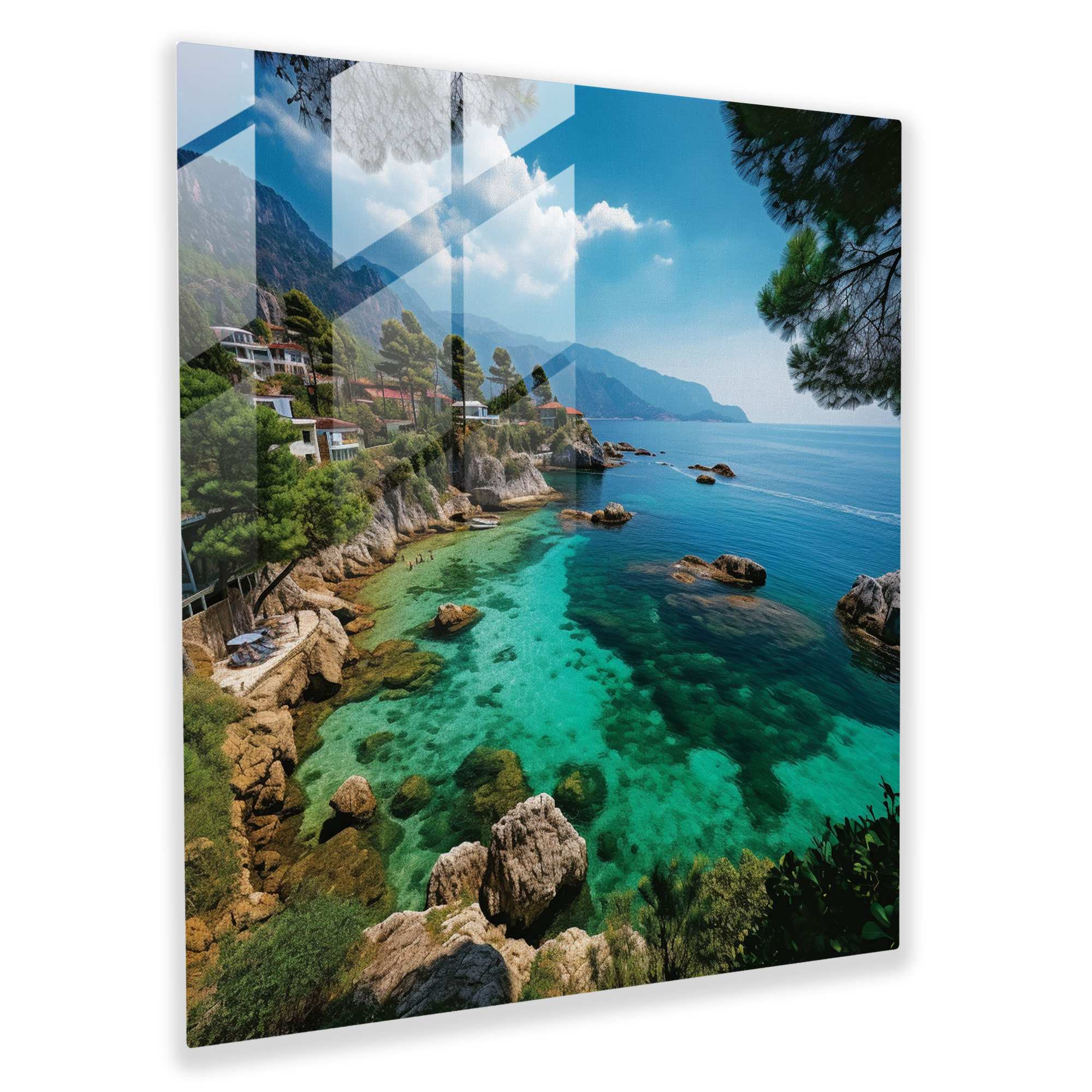 Anatolia Glass Print - Antalya Coastline View - Anatolia, Glass Wall Art, Crystal Clear Waters, Wall Decoration