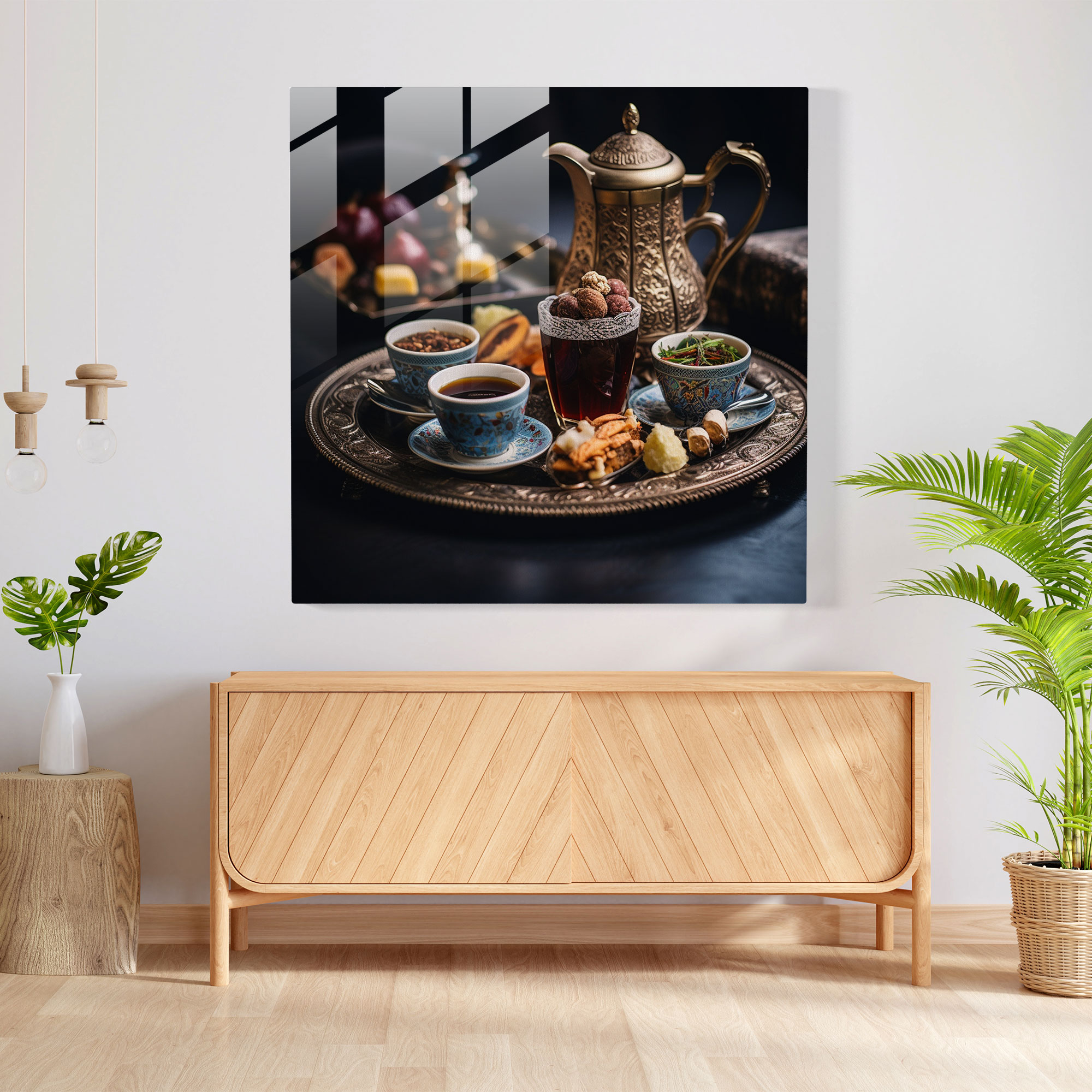 Anatolia Glass Print - Traditional Turkish Tea Set - Anatolia, Delicate Patterns, Traditional Turkish Tea Set, Anatolia