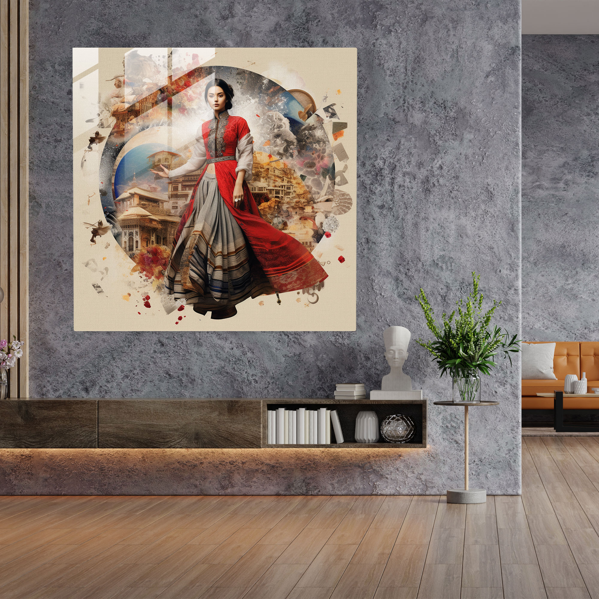 Anatolia Contemporary Glass Print - Anatolia, Contemporary Digital Art, Glass Wall Art, Anatolia