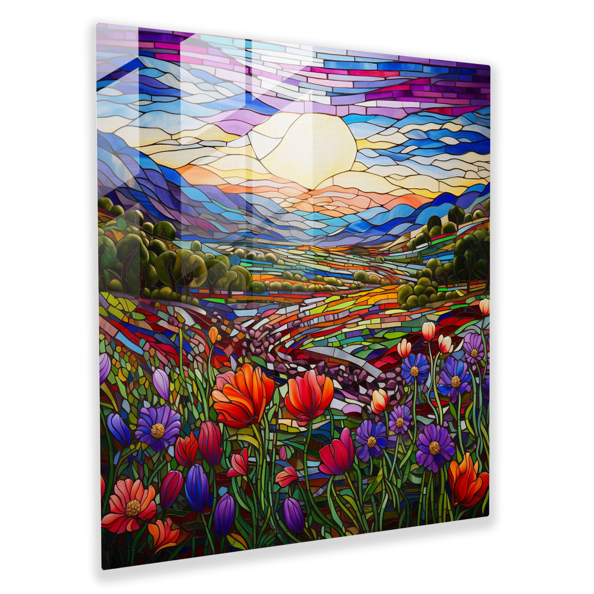 Anatolia Glass Print - Traditional Turkish Mosaic Art - Anatolia, Glass Art, Glass Print, Glass Wall Art