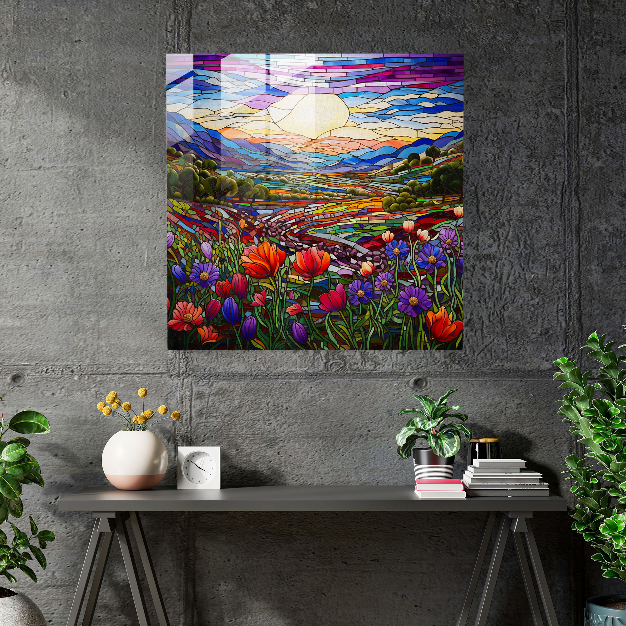 Anatolia Glass Print - Traditional Turkish Mosaic Art - Anatolia, Glass Art, Glass Print, Glass Wall Art